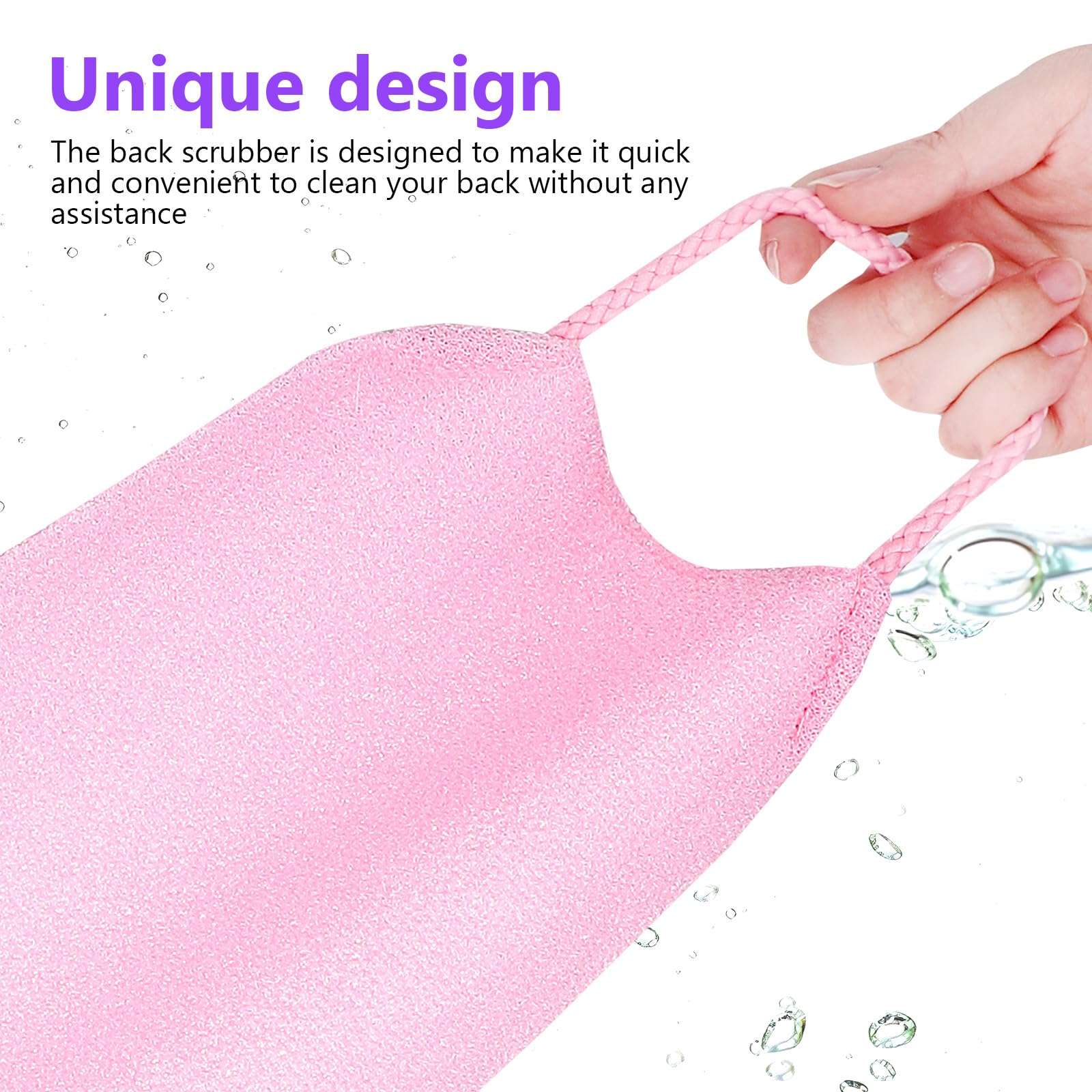 Exfoliating Washcloth Back Scrubber for Shower Exfoliating Body Scrubber Back Scrubber for Shower Washcloth Bath Wash Cloth Exfoliating Loofah Towel Beauty Washcloth, 4 Pack 5