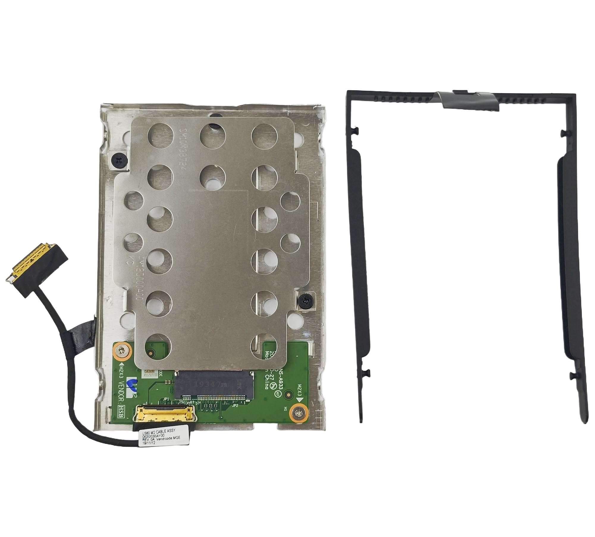 RNVMe PCIe M.2 2280 SSD Upgrade Adapter Kit for Thinkpad L580 L590, Replacement Caddy Bracket Cable Models DC02C00BN20, AM12D000A00