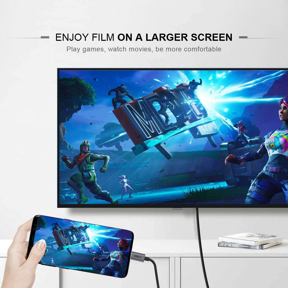 USB C to DisplayPort Adapter,GIQ USB C to DP 4K@60HZ Thunderbolt 3 to Displayport Cable Compatible with MacBook Pro 2019/2018,ipad pro 2018,Surface Book,Dell XPS,Sumsang Galaxy S10 Note 9 Dex 2