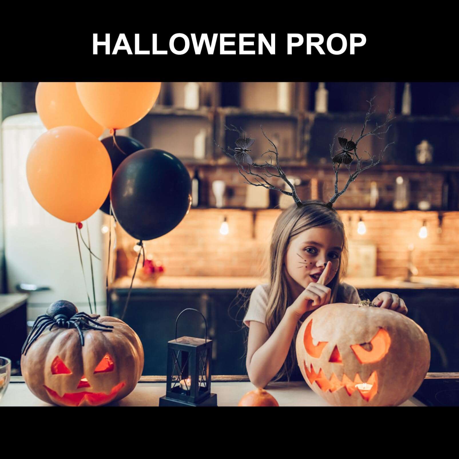 Healvian Tree Branches Antler Shaped Headdress,Deer Antler Headbands,Tree Branches Butterfly Headband,Fairy Witch Goddess Headdress,Halloween Cosplay Costume Headpiece Decor 5