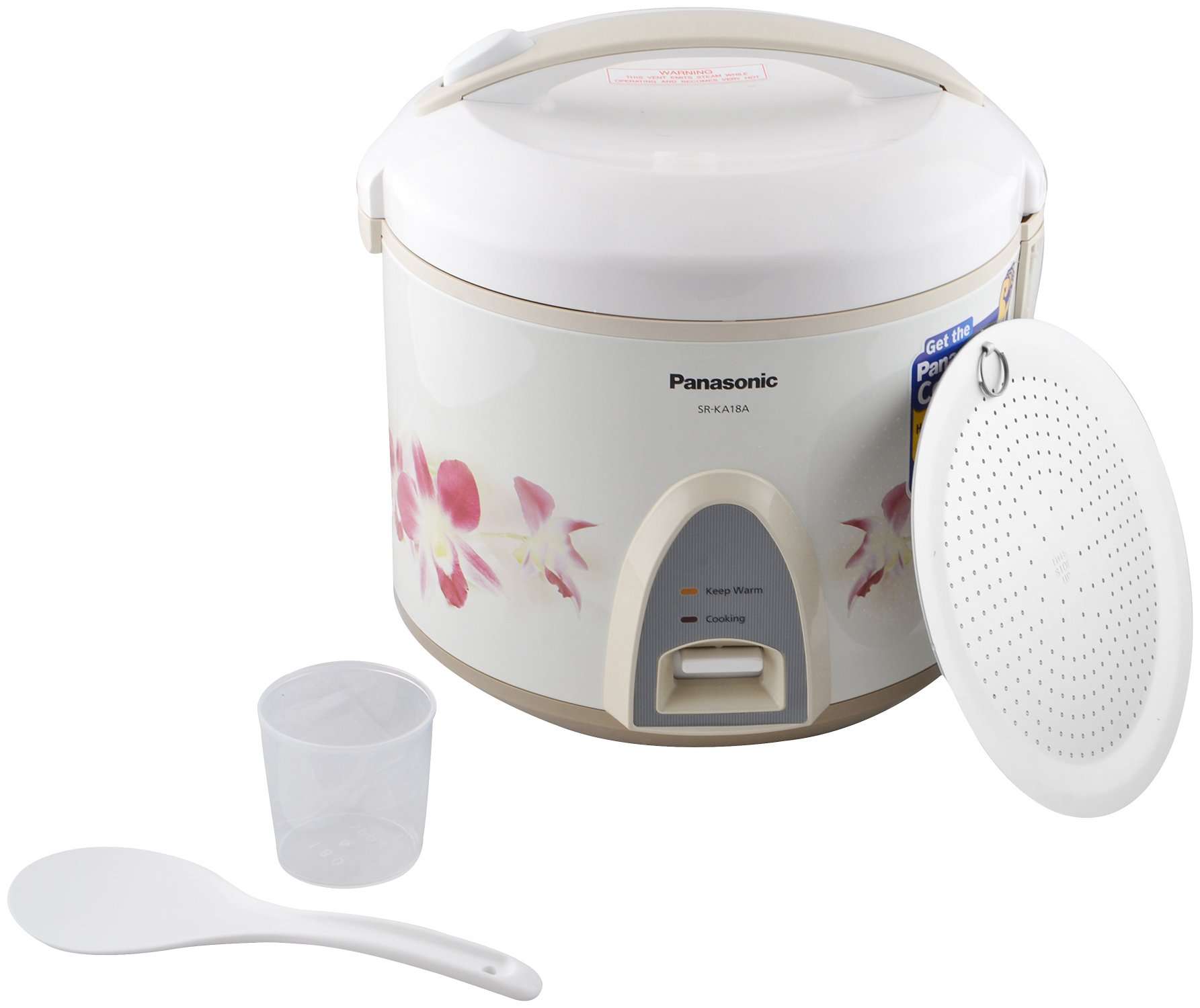 Panasonic SR-KA18A(R) 1.8 Liters Rice Cooker, White 1