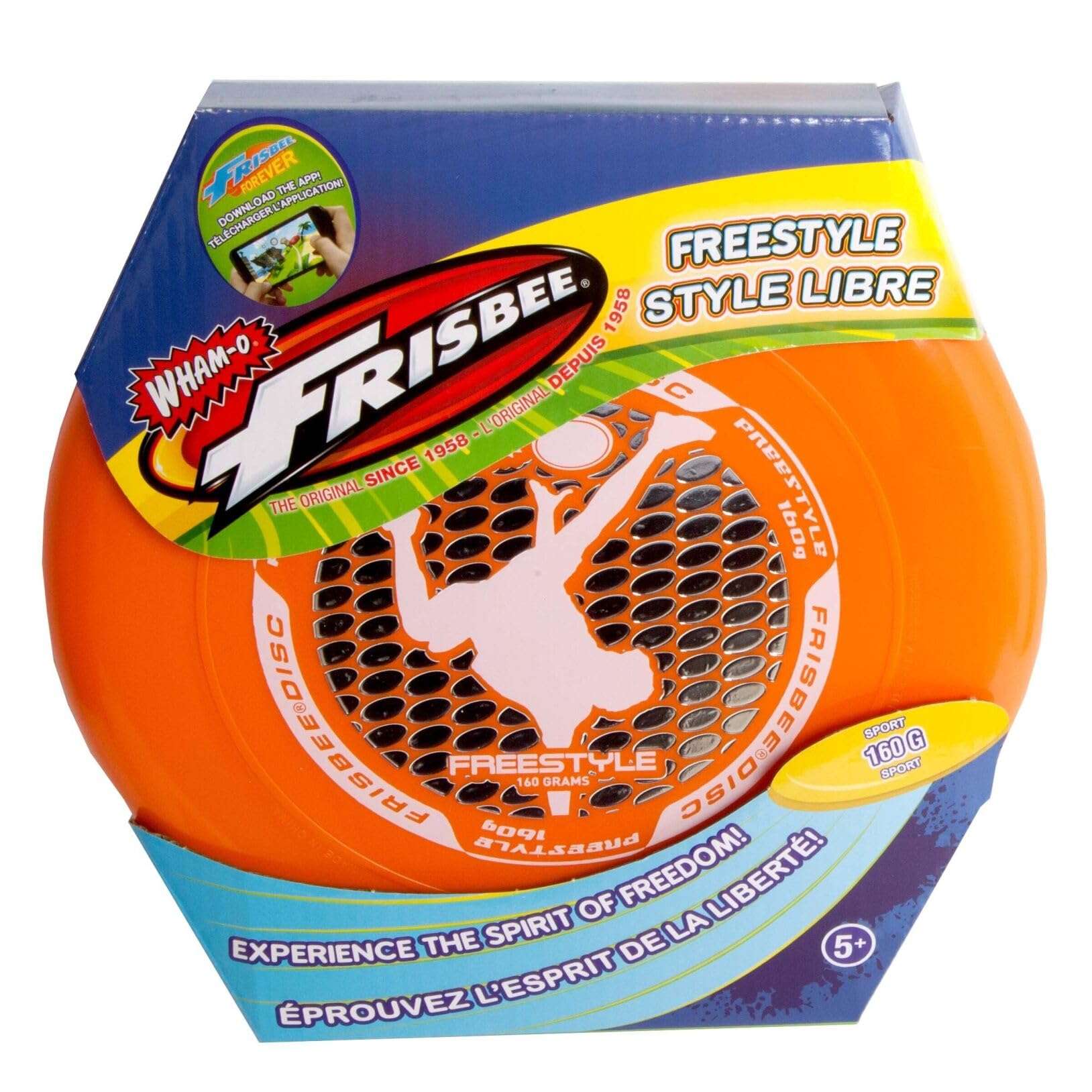 Wham-O Frisbee Freestyle - 160 Grams Sport Disc for Beach, Backyard, Lawn, Park, Camping and More - Great for All Ages (2 Pack (Blue + Orange)) 6