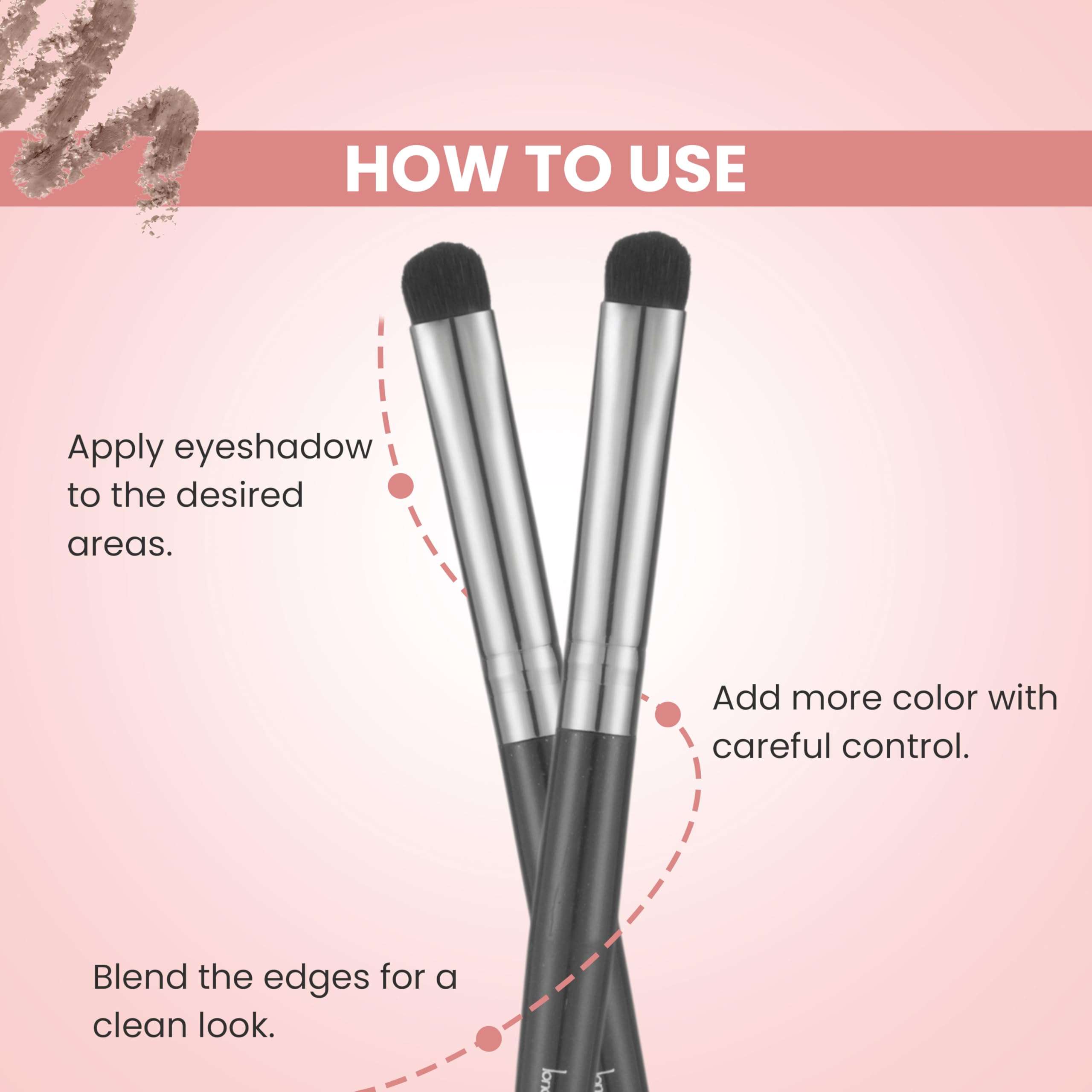 LONDON PRIME HD Precised Eyeshadow Brush LP 338 - Professional Eye Makeup Brush for Powder, Cream & Glitter - Soft Synthetic Bristle Precision Eyeshadow & Blending Brush - Travel-Friendly, Daily Use 4