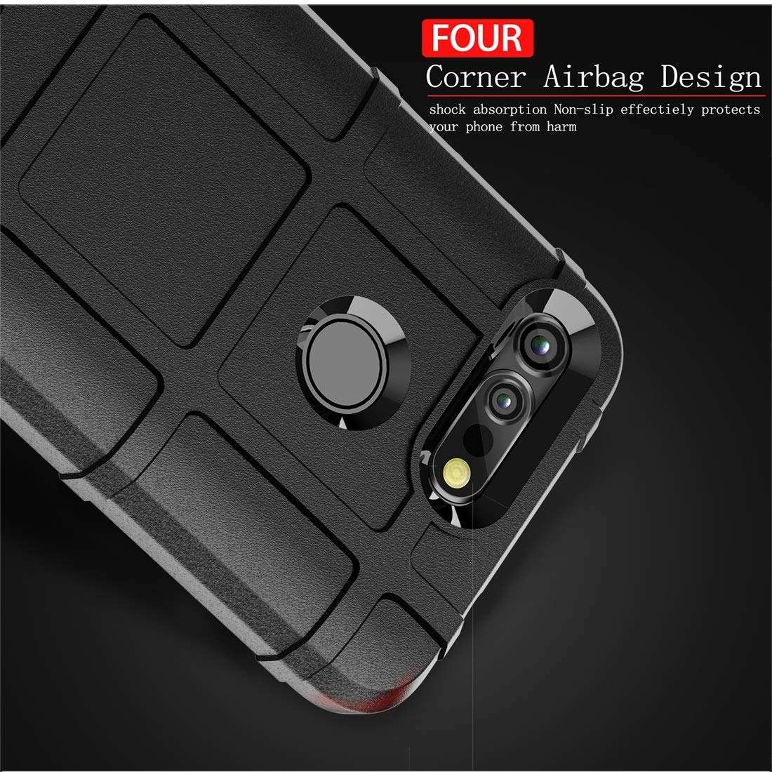 DINGXUEMEI XUEMEI CASE Silicone Cell Phone Cases & Covers Full Coverage Shockproof TPU Case for Huawei Honor View 20 (Army Green) (Color : Grey) 4