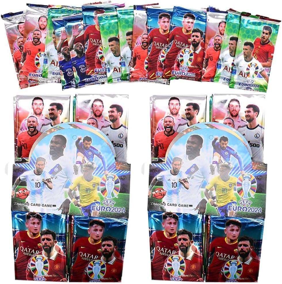 Euro 2024 Football Card Pack of 12 (8 Cards in Each Pack, Total 96 Cards) Trading Card Game, Football Star Player Playing Collectibles, League Collectible Collection Gifts for Fans 6