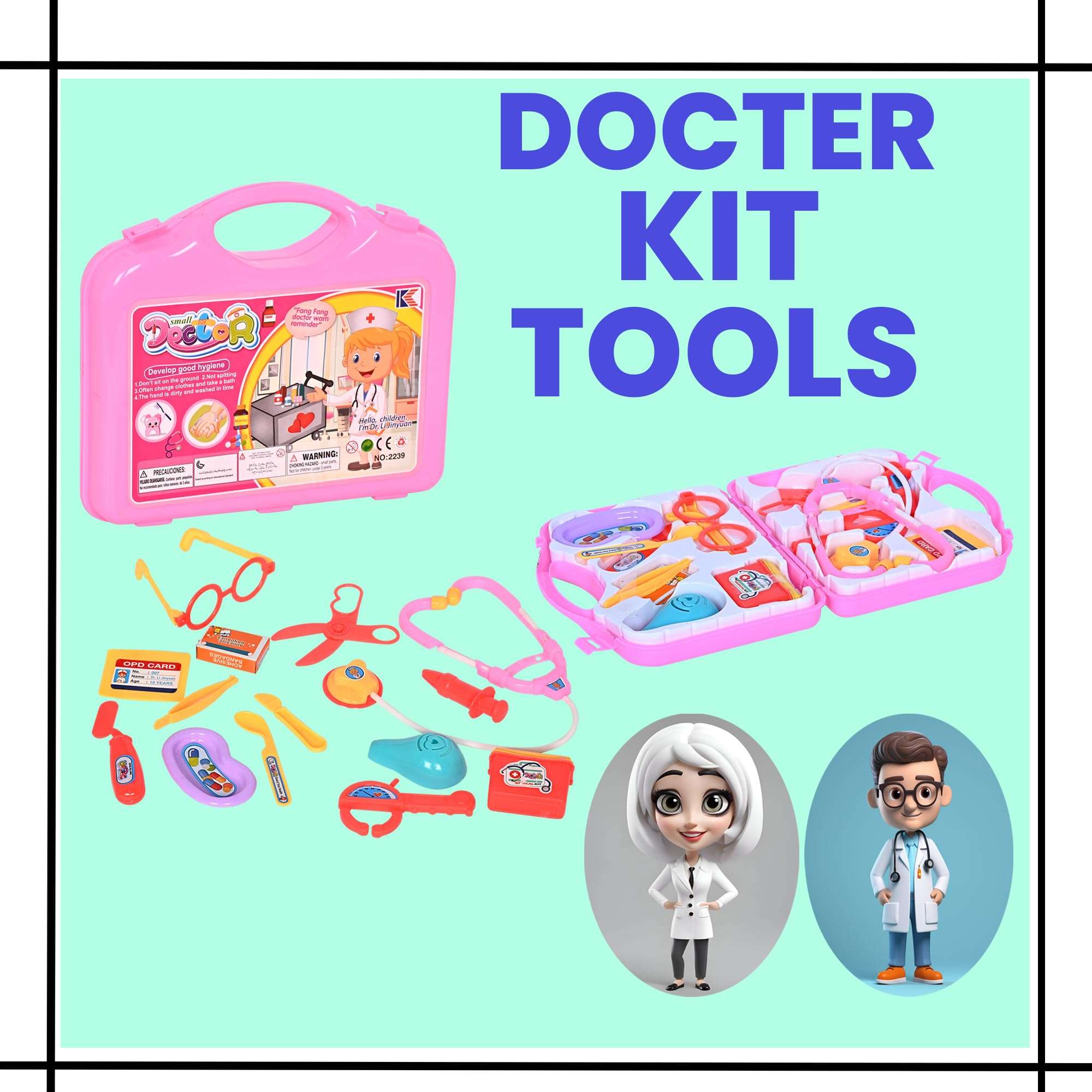 DISILA TRADERS ABS Plastic Makeup Box/ Beauty Box for Girls Kids, Girl Makeup Biefcase/ Bag, Role Play Toy for Girls, Beauty Set Toys for Girls 4