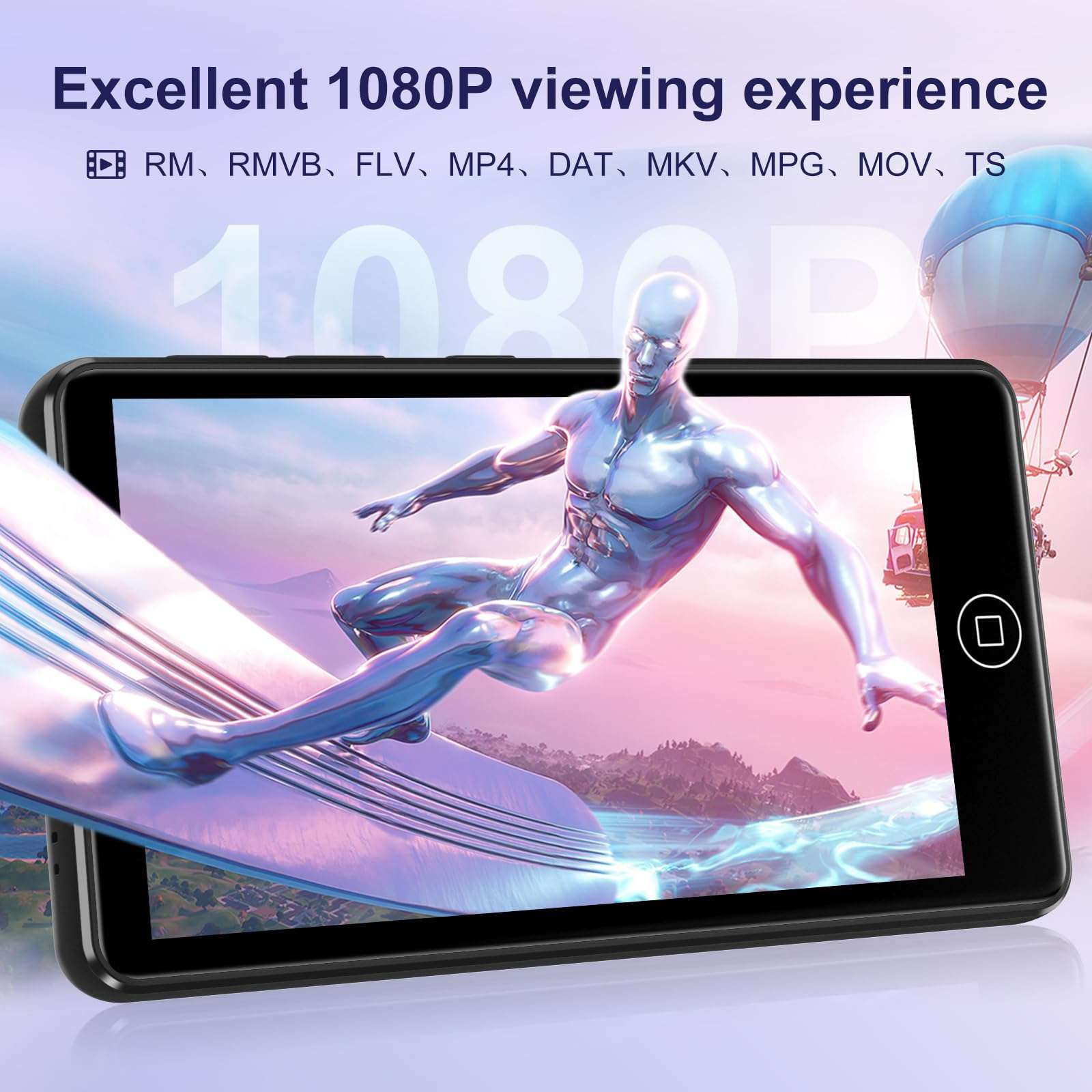 144GB MP3 Player with Bluetooth and WiFi,MP3 & MP4 Players with 4.02-inch Touchscreen and Speaker,Spotify Music Players with Pandora,Audible,Amazon Music,Spotify,Play Store,Up to 1TB 5