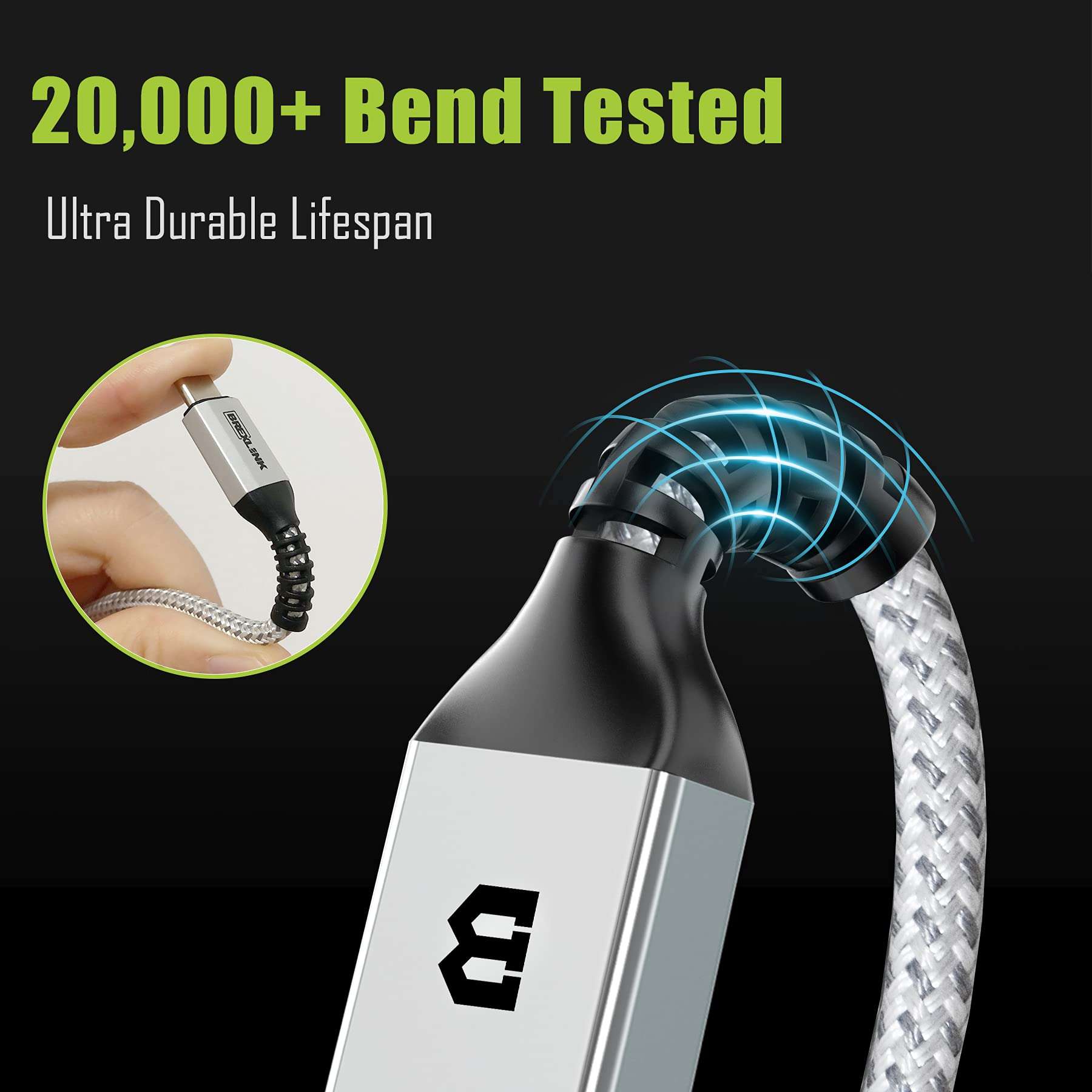 BrexLink USB C Cable, Type C Charger USB 3A Charging Cable Fast Charge for Samsung Galaxy S22 Plus Ultra S21 S22 Plus, Moto G7 G8, Other USB Type c Charger 4