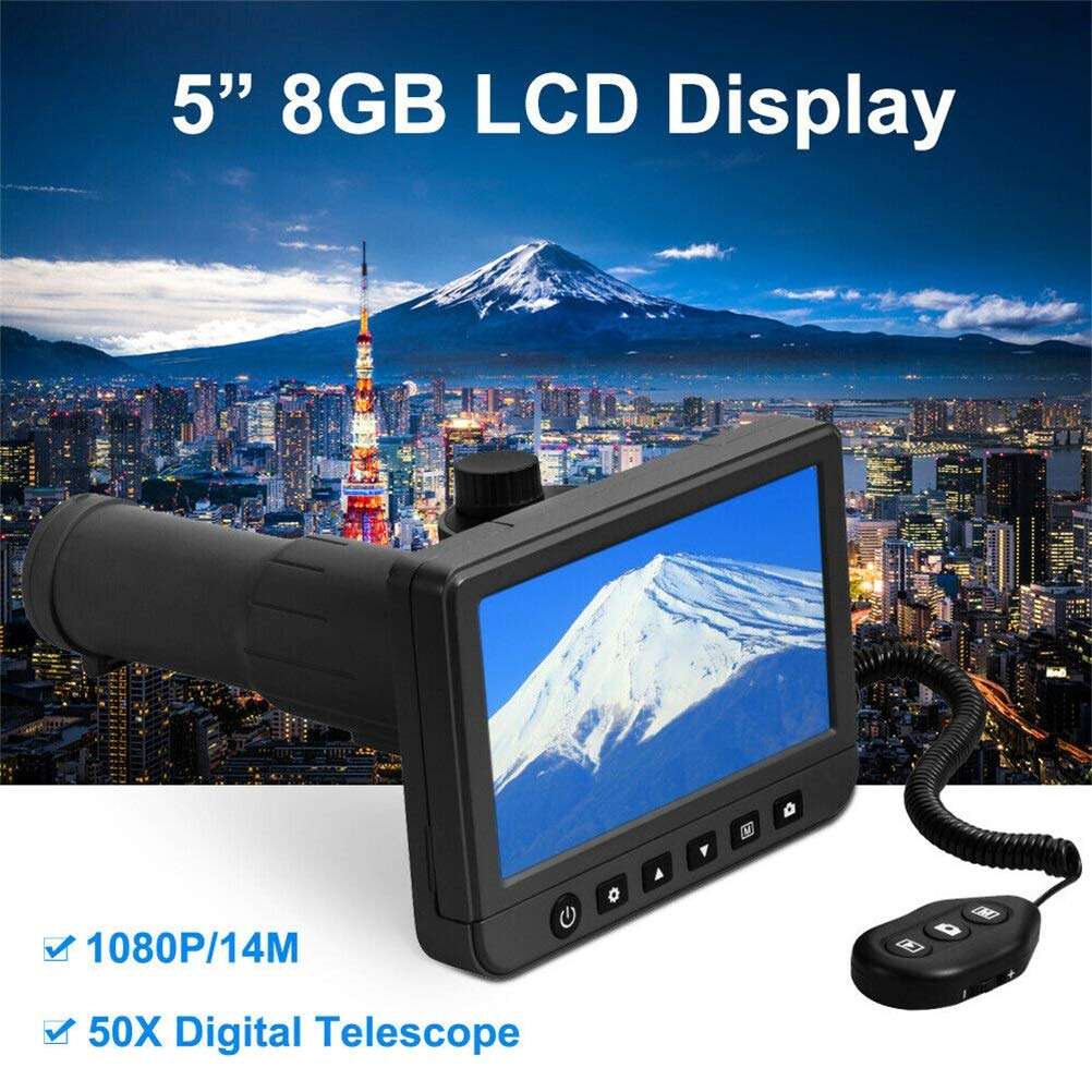 CUTPOIY 5.0 Inch LCD Digital Monoculars Binoculars Camera 50x 1080P Video Photo Recorder Telescope for Watching 8GB TF Card 6