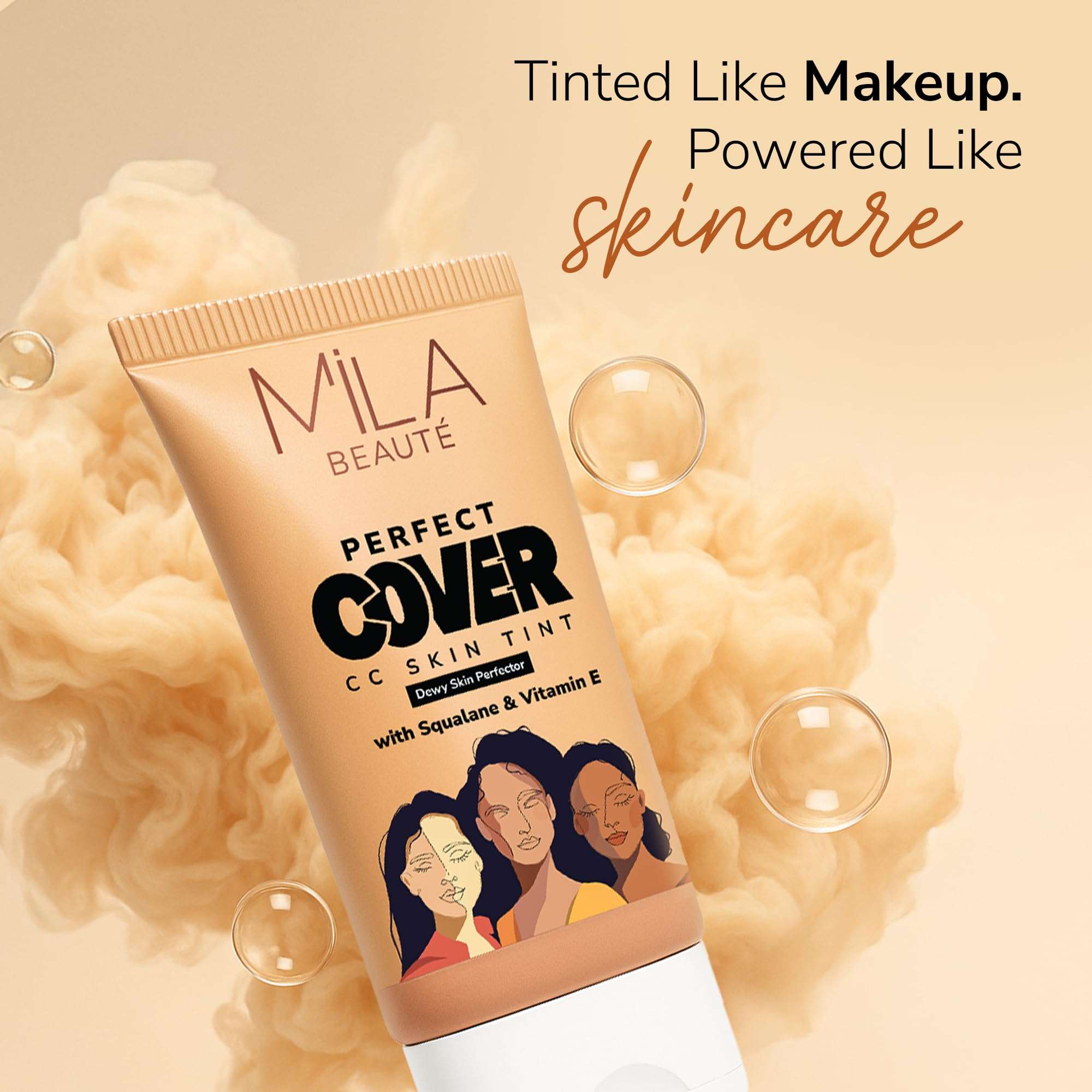 Mila Beauté Perfect Cover Cc Cream With Spf 24+ I Light Makeup With Natural Coverage & Dewy Finish I Skin Tint With Squalene I Hydrate & Brighten Skin |conceal Dark Spots (25ml, Butter Cookie) 3