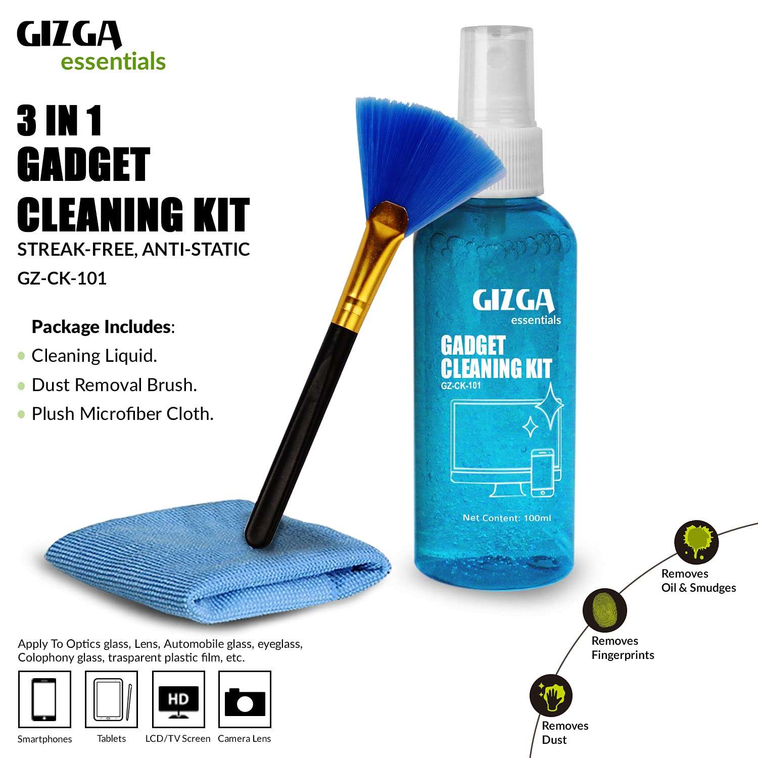 Gizga Essentials Professional 3-in-1 Cleaning Kit for Camera, Lens && 14.1 inches Neoprene Protective Reversible Sleeve for laptopss, Notebook, Netbook, ChromeBook, Microsoft Surface 4