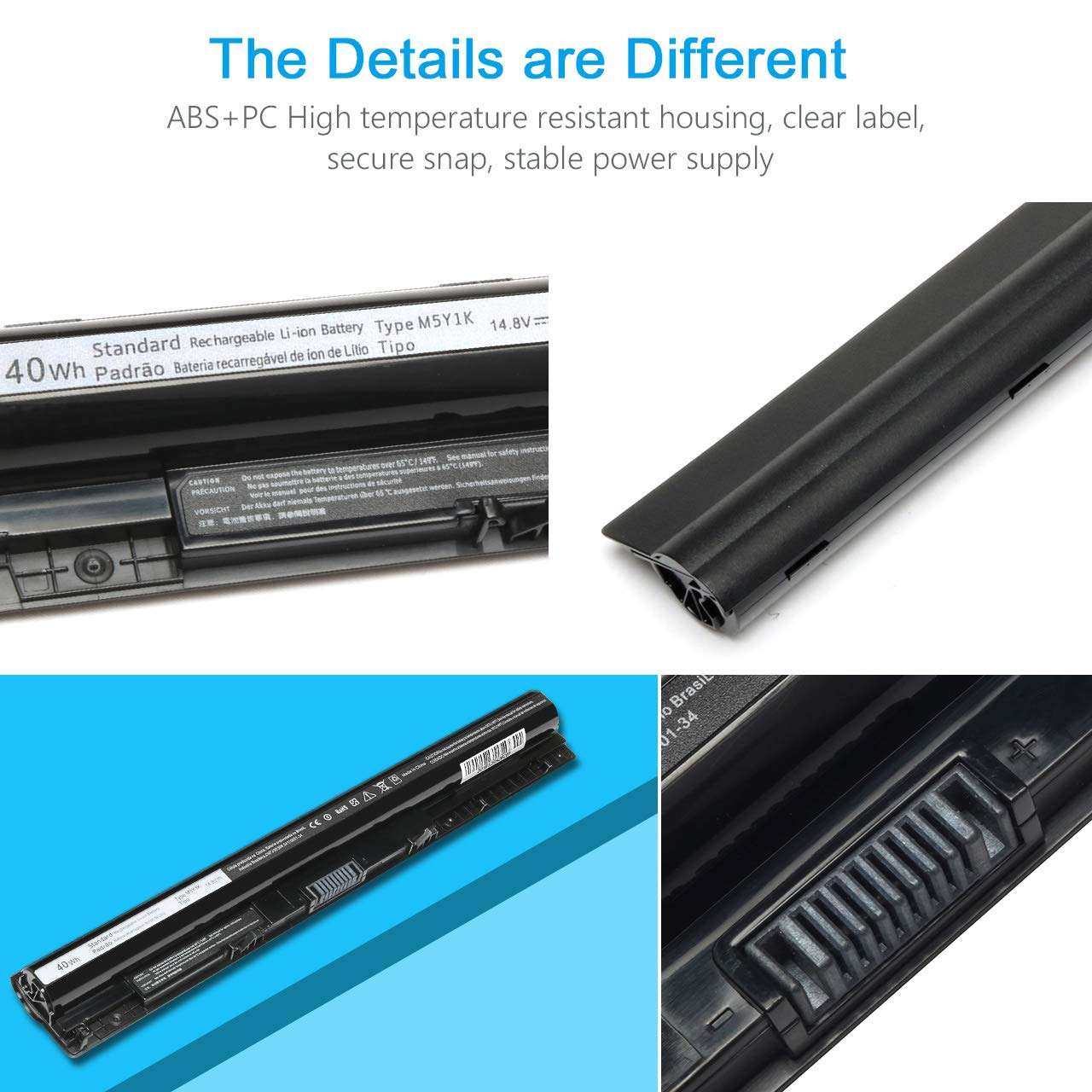 Onadrive New M5Y1K 15 3000 5000 Laptop Battery for Dell Inspiron 15 5555 5558 5559 3552 3558 3567 14 3452 fit K185W Ki85W Wkrj2 14.8V 40Wh 4