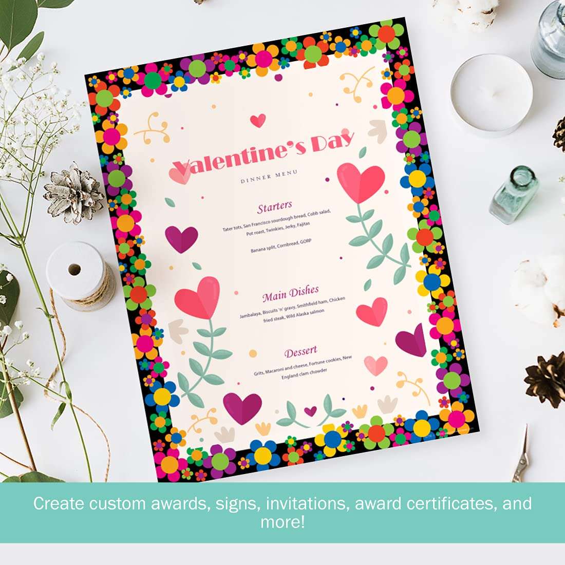 BARKER CREEK Designer Computer Paper, Neon Flower Power, 8.5” x 11”, Decorative Printer Paper, Stationery, 50 Sheets per Pkg, Home, School and Office Supplies (730) 5