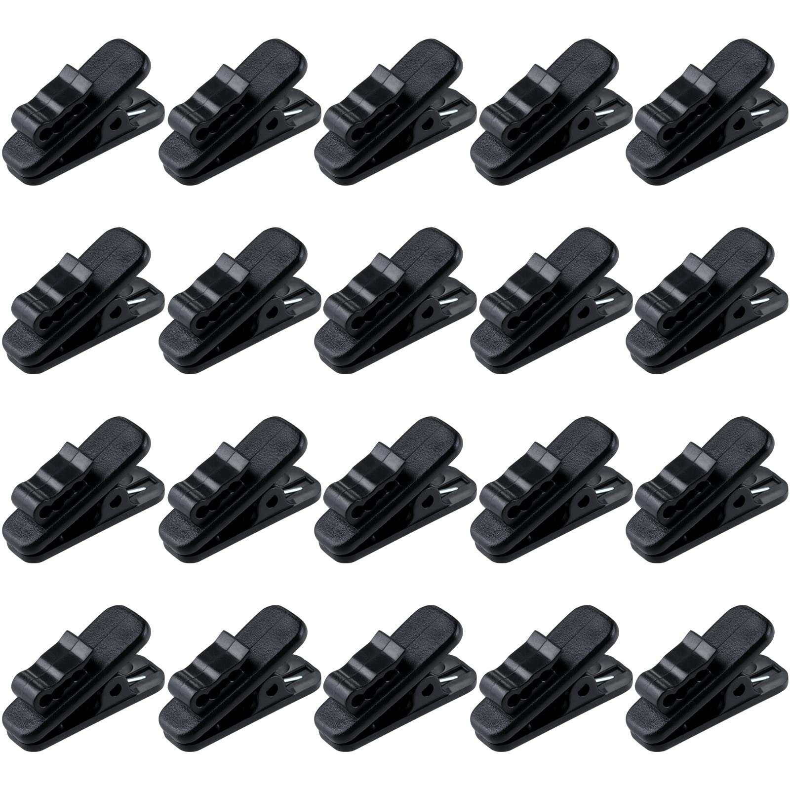 MUZHI Headphone Clip,Small Cable Clothing Clips,Earbud Clip to Keep Earphone/Microphone Cord in Place for 1.5mm Wire Diameter Round Wire Earphone 1 Inch Length,20Pcs (Black) 1