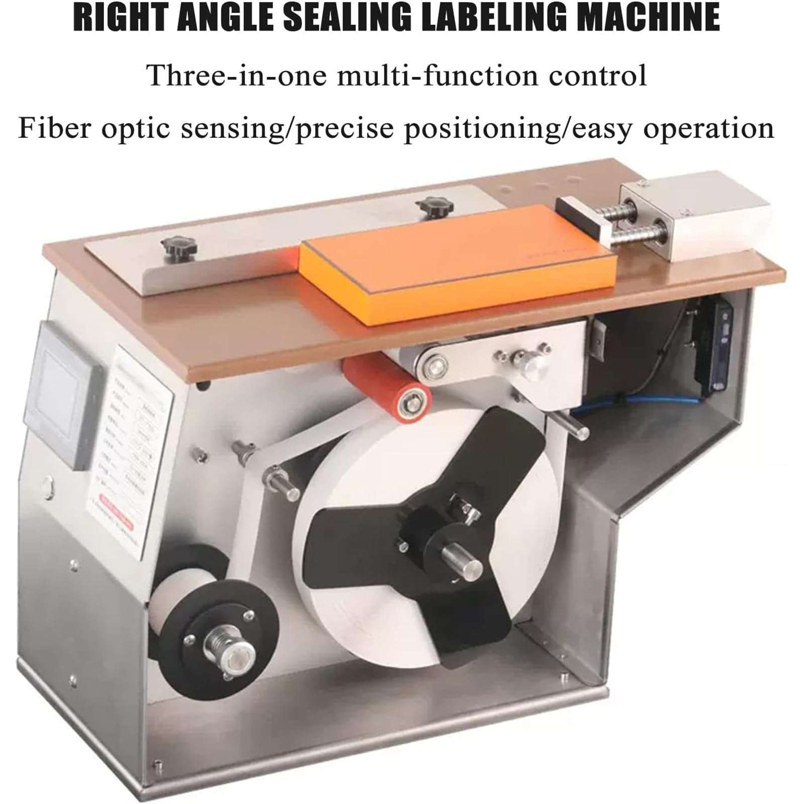 JYXYXSCP Automatic Right Angle Labeling Machine,Corner Labeling Machine,Labeling Speed: 30-60 Pieces/min,Fast&Stable Operations,Stainless Steel for Printing 3