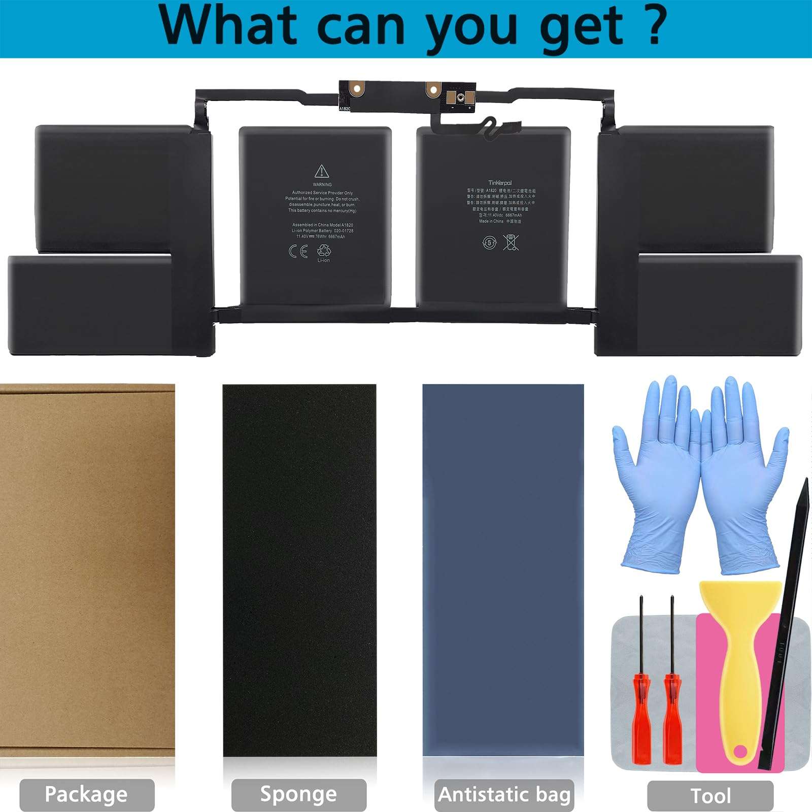 Tinkerpal GJKNX Replacement Laptop Battery for Dell Latitude 5280 5480 5580 5490 5590 E5480 E5580 E5490 E5590 Series Precision 15 3520 Series 0DY9NT GD1JP DY9NT 0GD1JP 5YHR4 451-BBZG 7.6V 68Wh 5