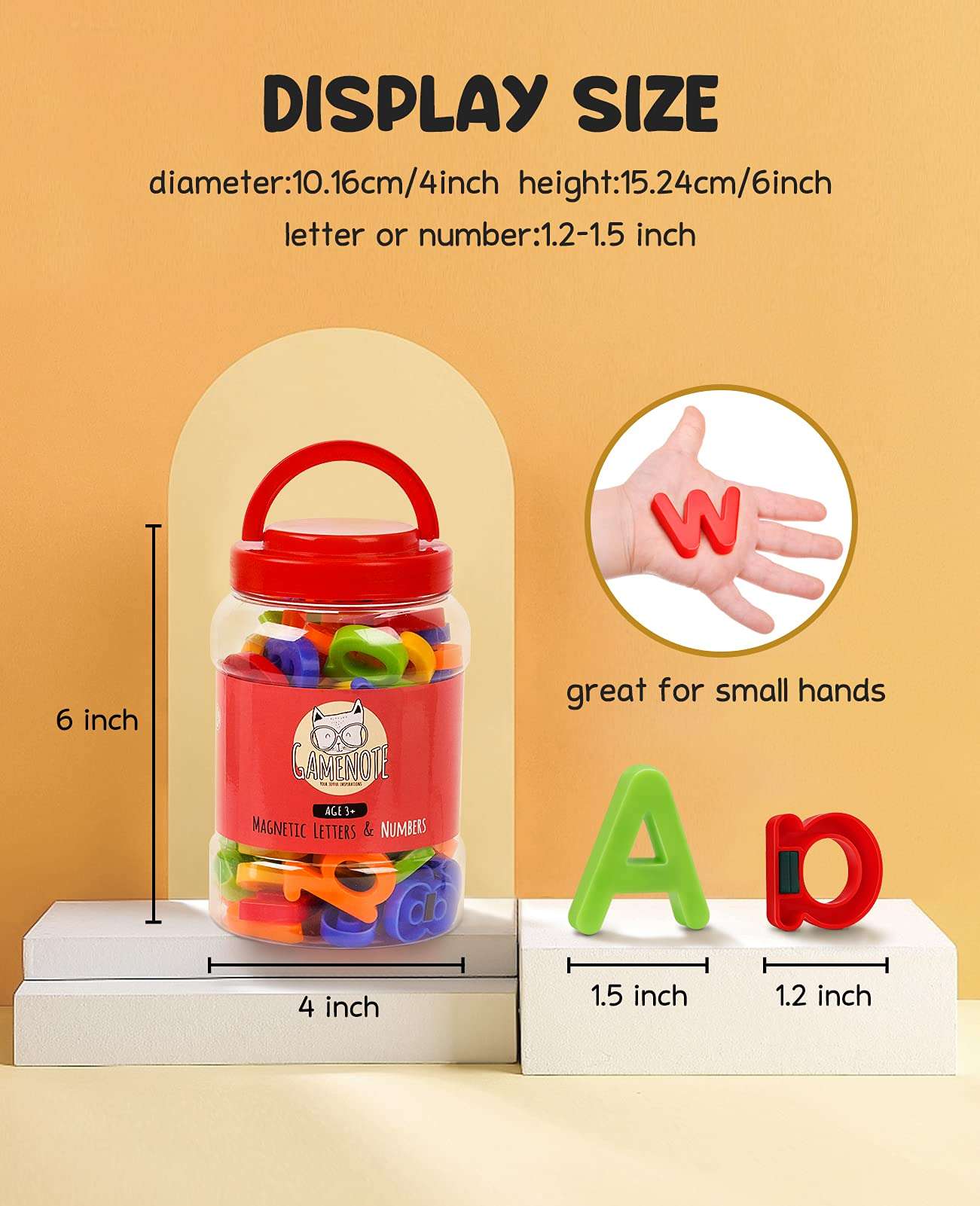 Gamenote Magnetic Letters and Numbers for Toddlers - Plastic Alphabet ABC 123 Magnets Refrigerator Kids Uppercase Lowercase Math Symbols for Fridge (78 Pcs) 4