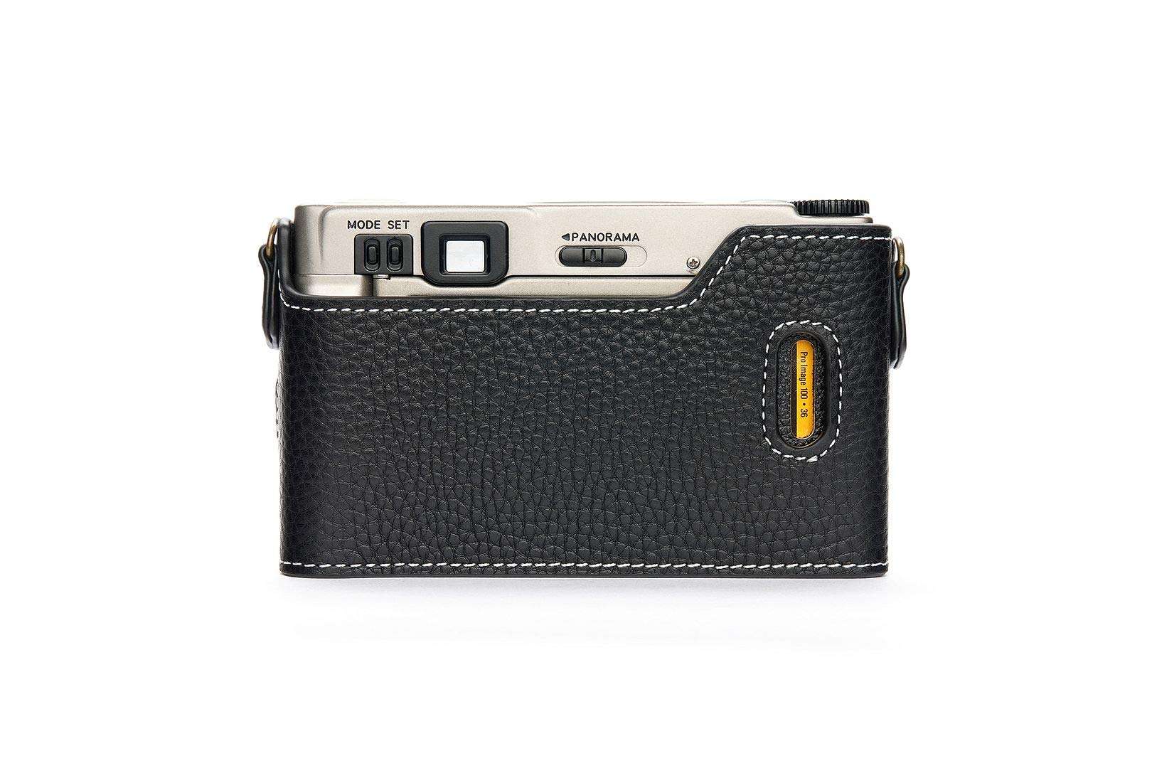 Handmade Genuine Real Leather Half Camera Case Bag Cover for Nikon 35Ti 28Ti Black Color 2