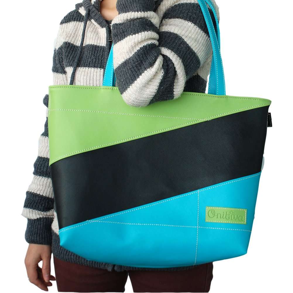 [Waves Of The Sea] Onitiva Leatherette Double Handle Satchel Bag Handbag Purse 5