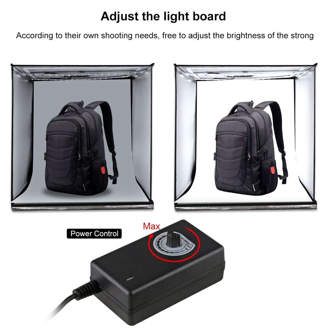 PULUZ Photo Studio Super Bright Photography Light Box Lightbox 24 Inch Portable Shooting Light Tent with 6 Colors Photography Backdrops Waterproof Background Screen 3
