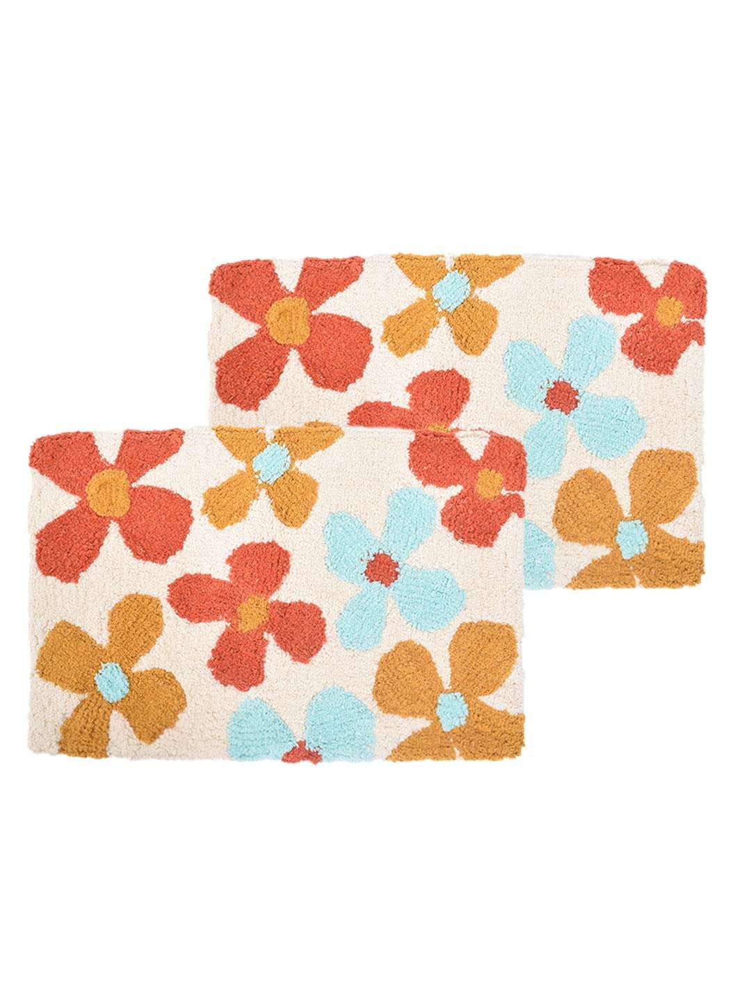 Blanc 9 Set of 2 Bathmats & Doormats |Non Slip Washable Cotton Mat| for Bathtub, Floor, Kitchen and Living Room (40x60cm & 40x60cm) 3