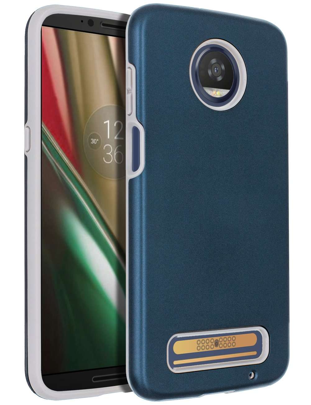 Moto Z3 Play Case,Moto Z3 Case,SENON Slim-fit Shockproof Anti-Scratch Anti-Fingerprint Protective Case Cover for Motorola Moto Z Play 3nd Gen 2018,Blue 1