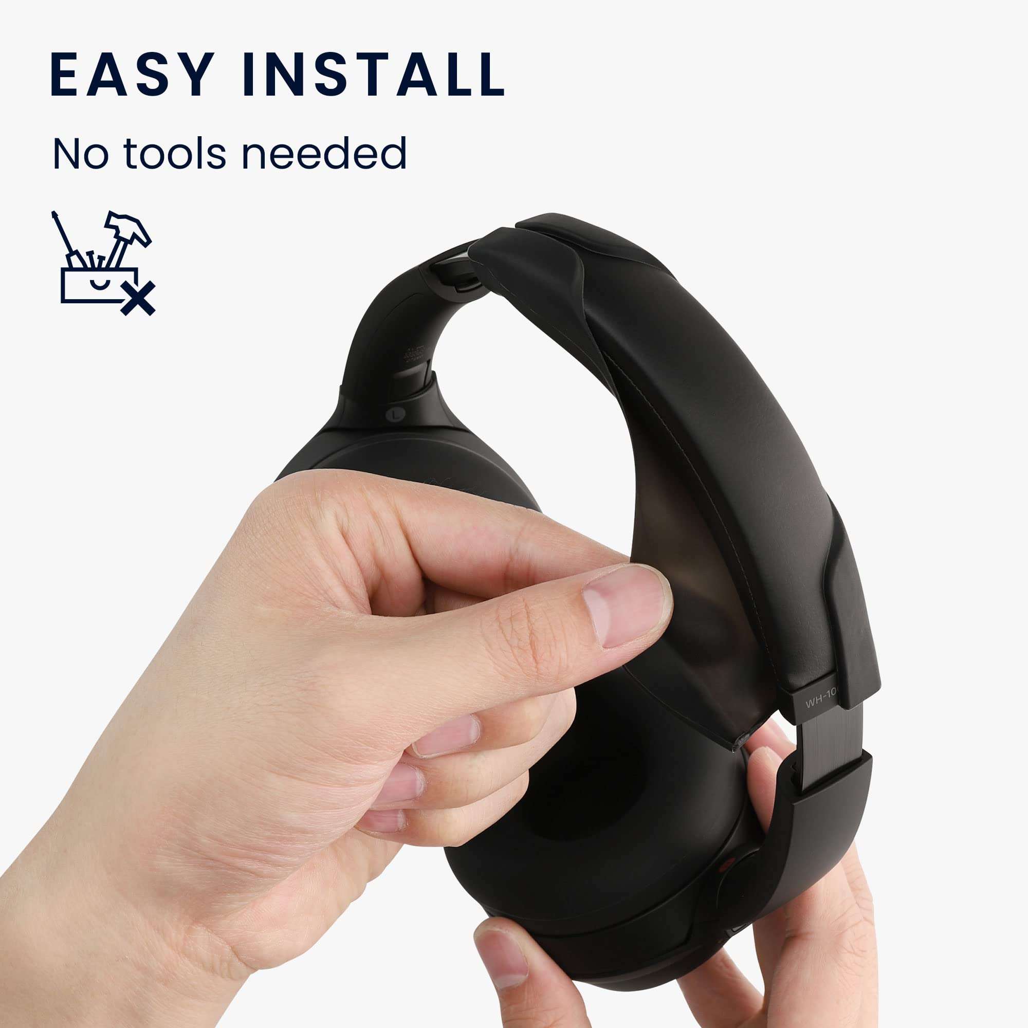 kwmobile Silicone Headband and Ear Pads Cover Set Compatible with Sennheiser Momentum 4 Wireless - Covers - Black 5