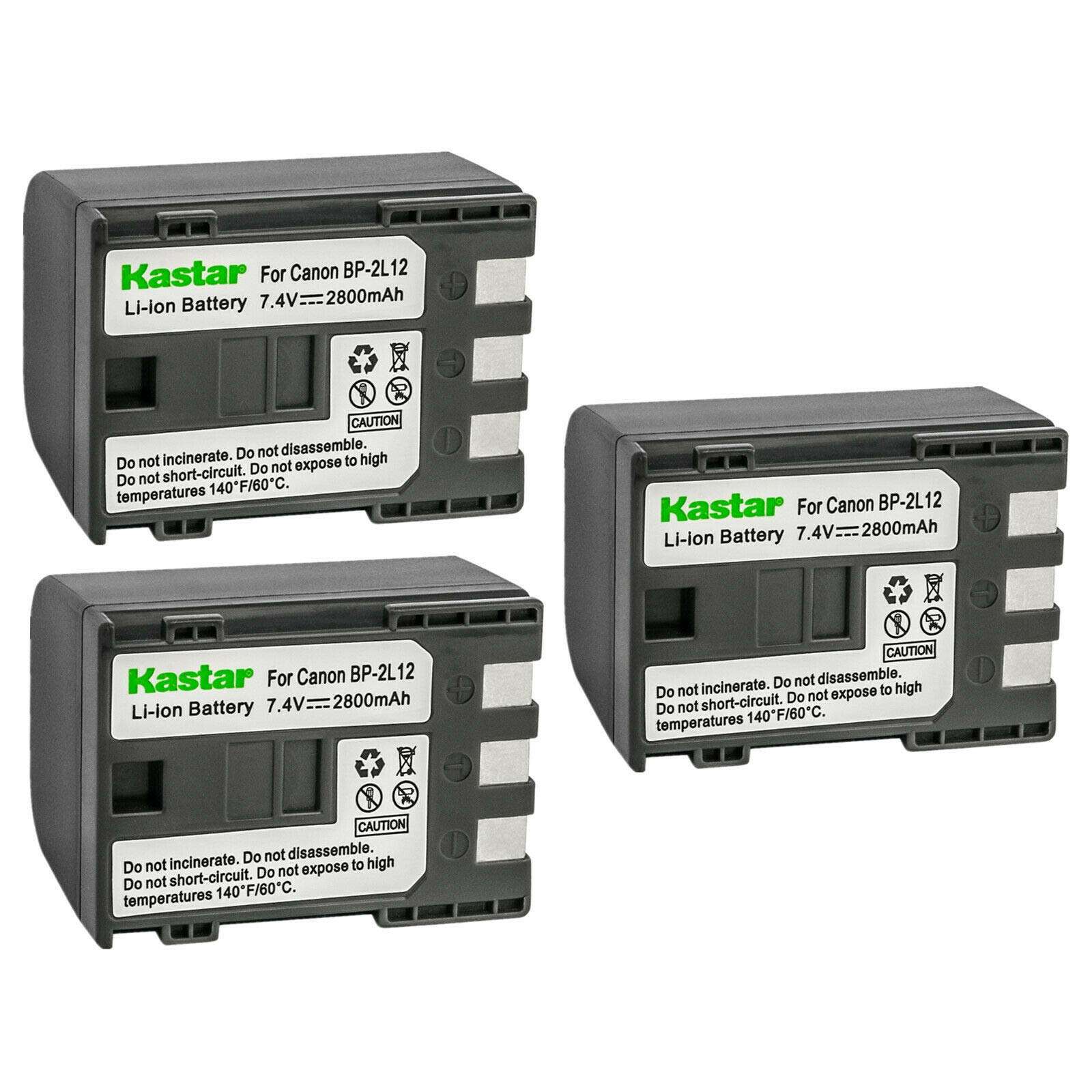 Kastar 3-Pack NB2L12 Battery Replacement for Canon NB-2L, NB-2LH, NB-2L5, NB-2L12, NB-2L13, NB-2L14, NB-2L18, NB-2L24, BP-2L5, BP-2L12, BP-2L13, BP-2L14, BP-2L18, BP-2L24 Battery 1