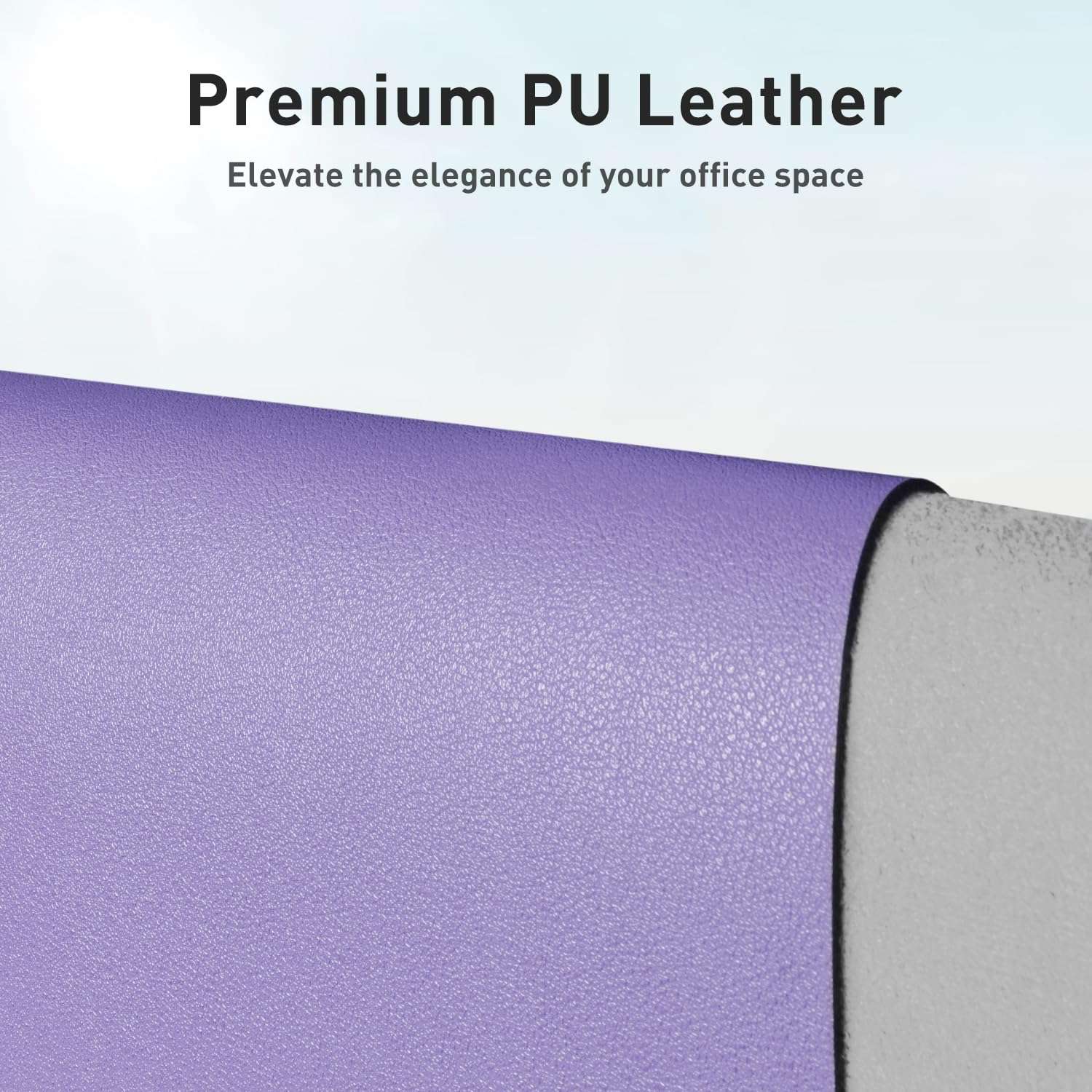 Aothia Leather Desk Pad Protector, Mouse Pad, Office Desk Mat, Non-Slip PU Leather Desk Blotter, Laptop Desk Pad, Waterproof Desk Writing Pad for Office and Home (36" x 17", Lavender) 2