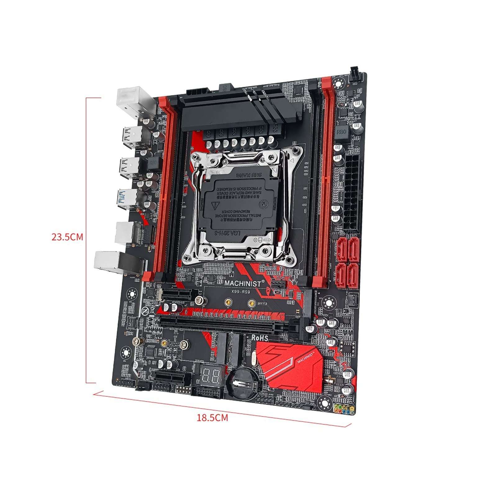 DISPRA Fit for Machinsit X99 Motherboard Combo Set Kit with LGA 2011-3 Xeon E5 2690 V3 CPU Processor 32GB DDR4 2133 ECC Memory Four-Channel 4