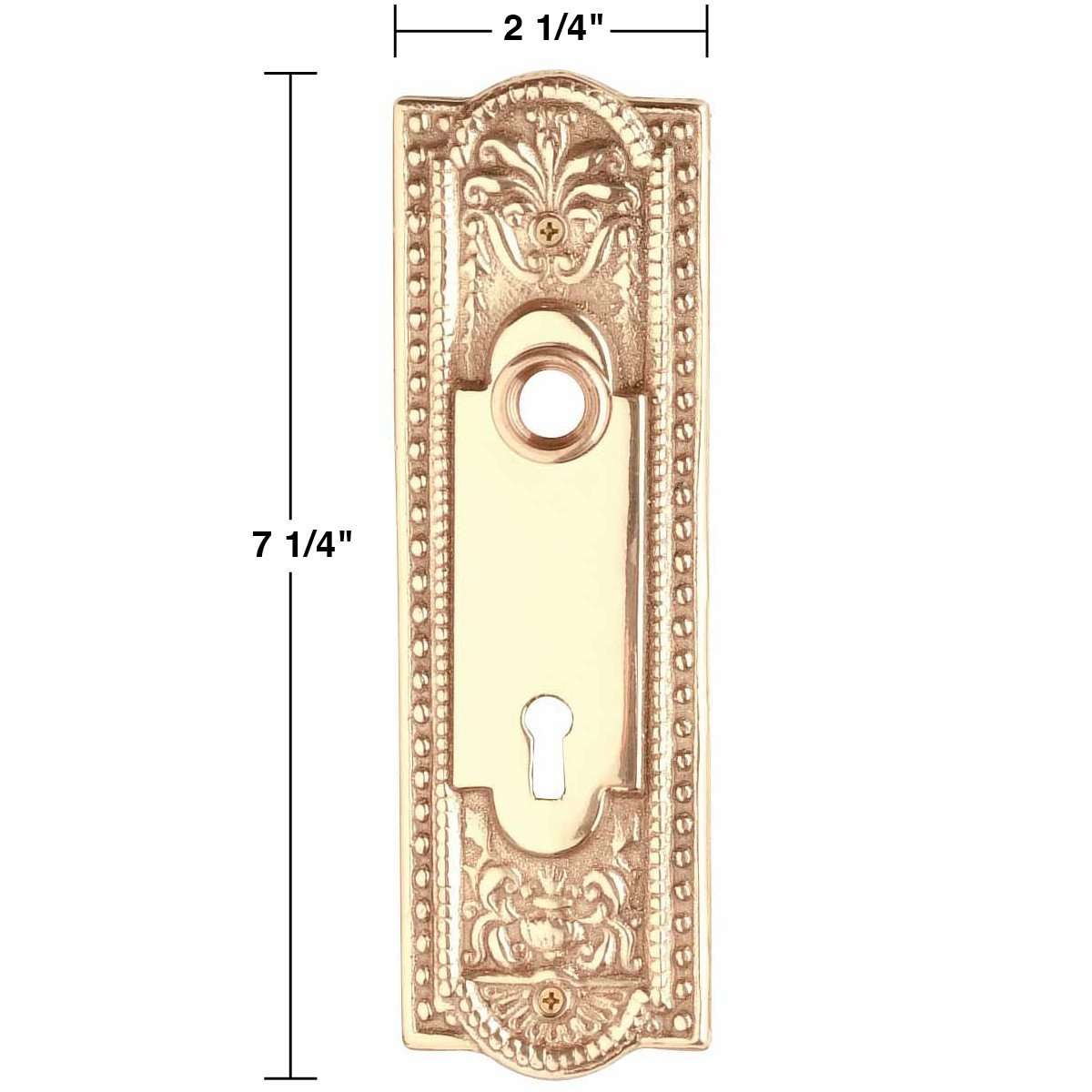 Renovators Supply Manufacturing Door Back Plate Antique Cast Brass 7 3/4 in. Escutcheon Cover Ornate Doorplate 2