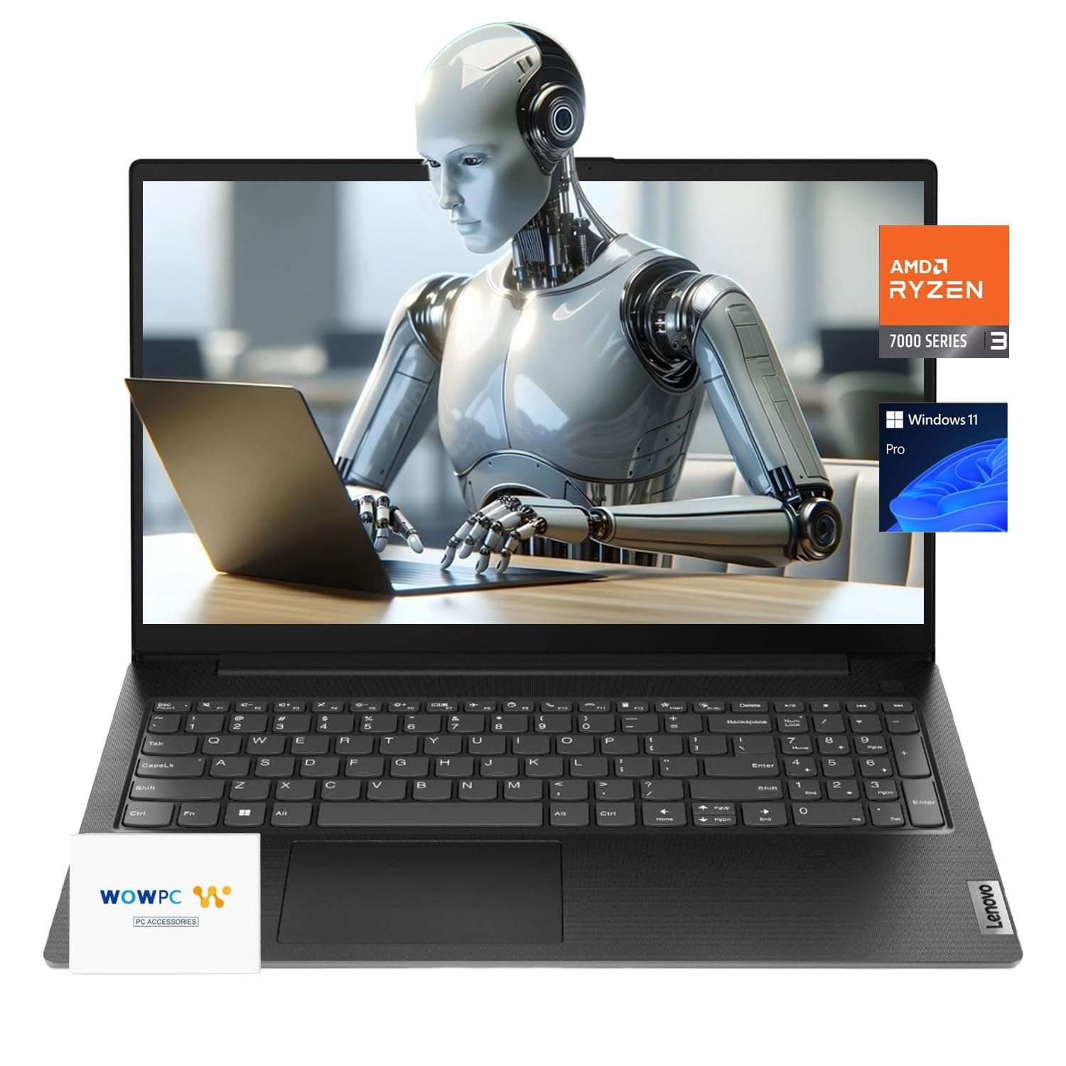 Lenovo V15 Gen 4 Laptop, 15.6 inch FHD Display, AMD Ryzen 3 7320U Processor, 16GB RAM, 2TB PCIe SSD, Win 11 Pro, w/WOWPC Bundle 1