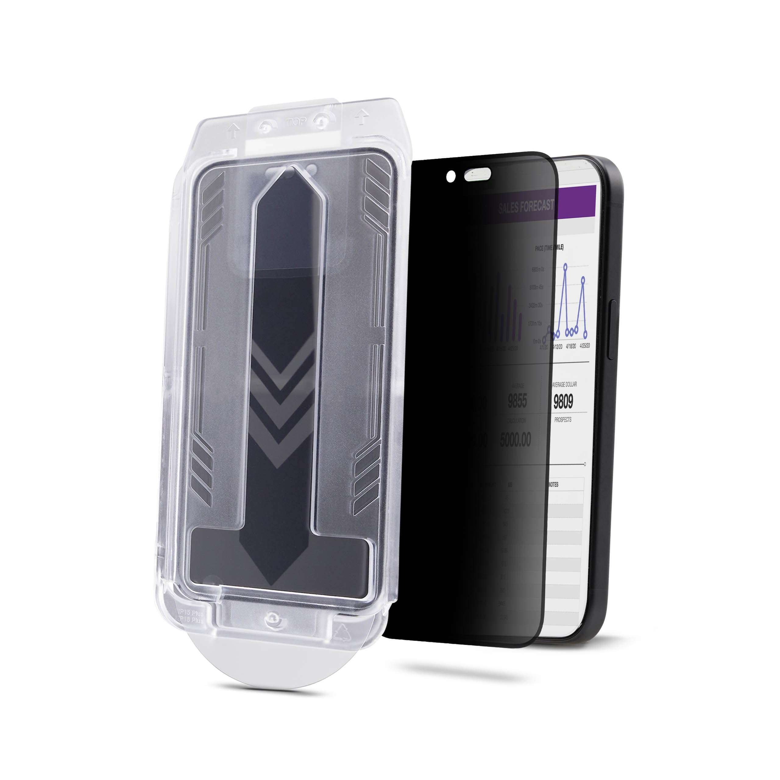 StarTech.com 4-Way 360 Privacy Screen for iPhone 16 Pro Max, Portrait/Landscape, Touch-Enabled, Tempered Glass Protector, 4Way Filter, TAA 3