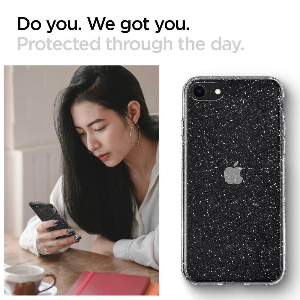Spigen Liquid Crystal Glitter Designed for iPhone SE 2022 Case/iPhone SE 3 Case 2022 / iPhone SE 2020 Case/iPhone 8 Case/iPhone 7 Case - Crystal Quartz 4