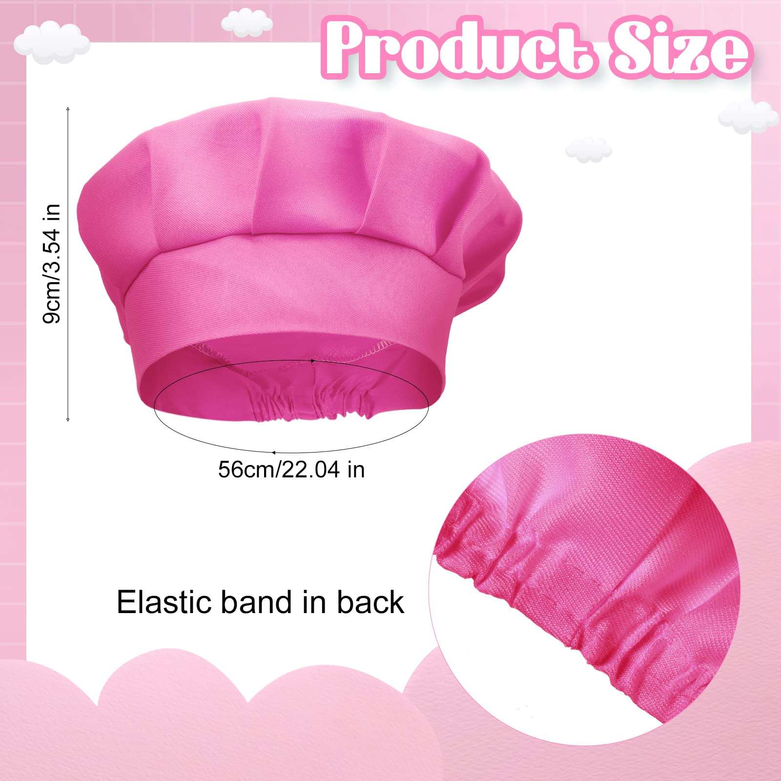 12 Pieces Kids Chef Hat Toddler Chef Hat Elastic Children Chef Hats for Kids Home Kitchen Baking Pizza Party Favors (Multi-Colored) 3