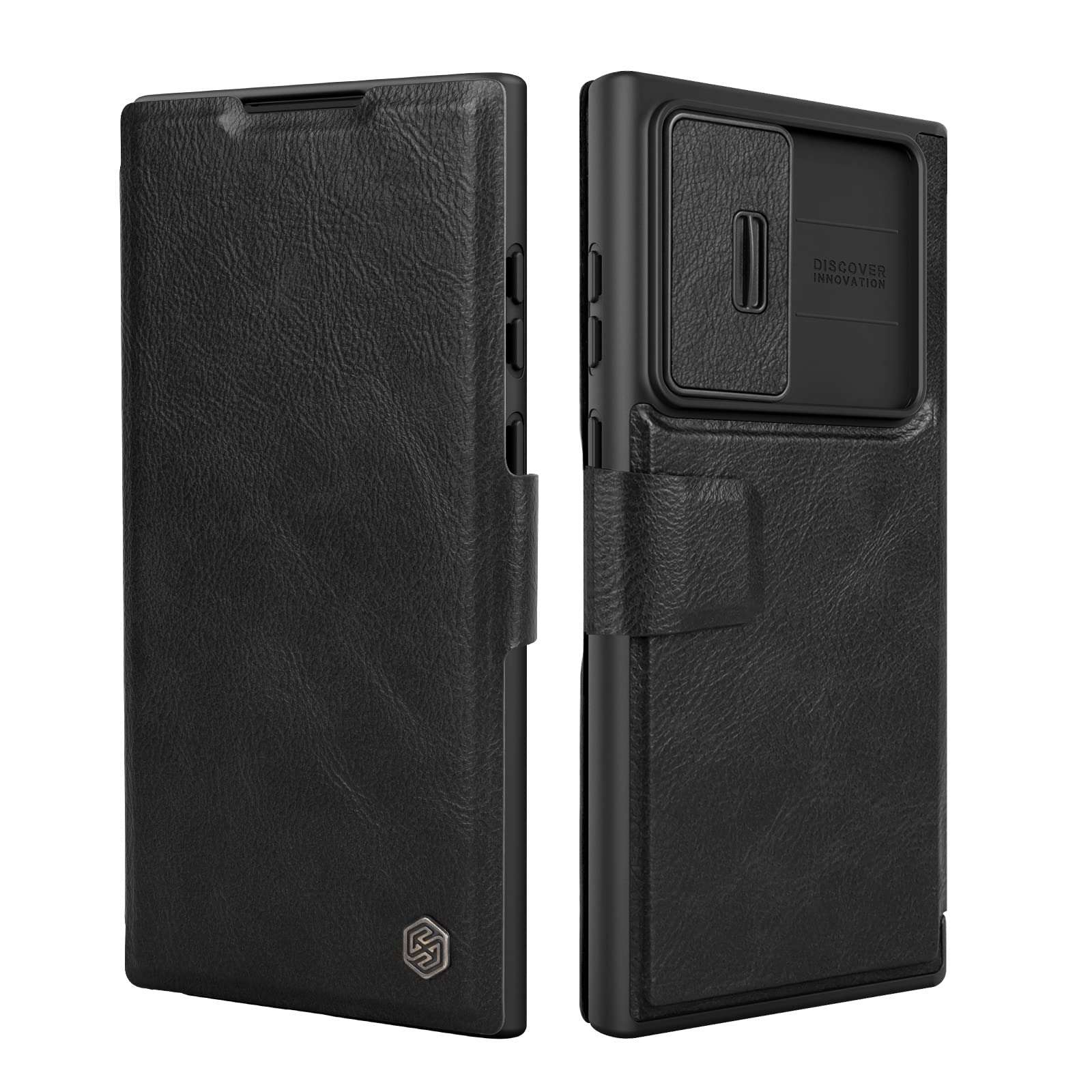 Nillkin for Samsung Galaxy S23 Ultra Wallet Case with Card Holder and Camera Cover, PU Leather Case with Flip Cover, Card Slot, Slide Camera Protection (6.8 inch) - Blue 1