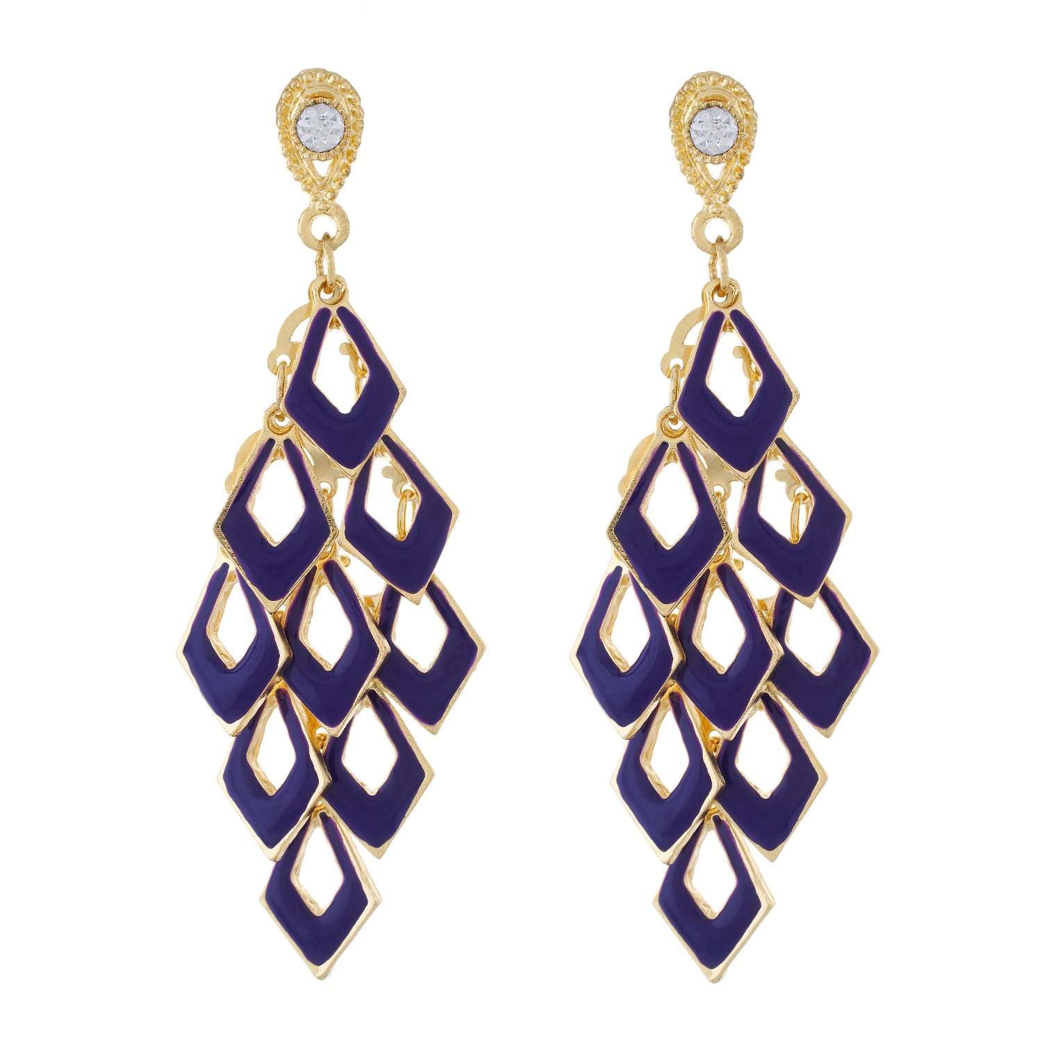 One Stop Fashion Bunch of Grapes Shape alloy Earrings for girls and womens (Purple) 1