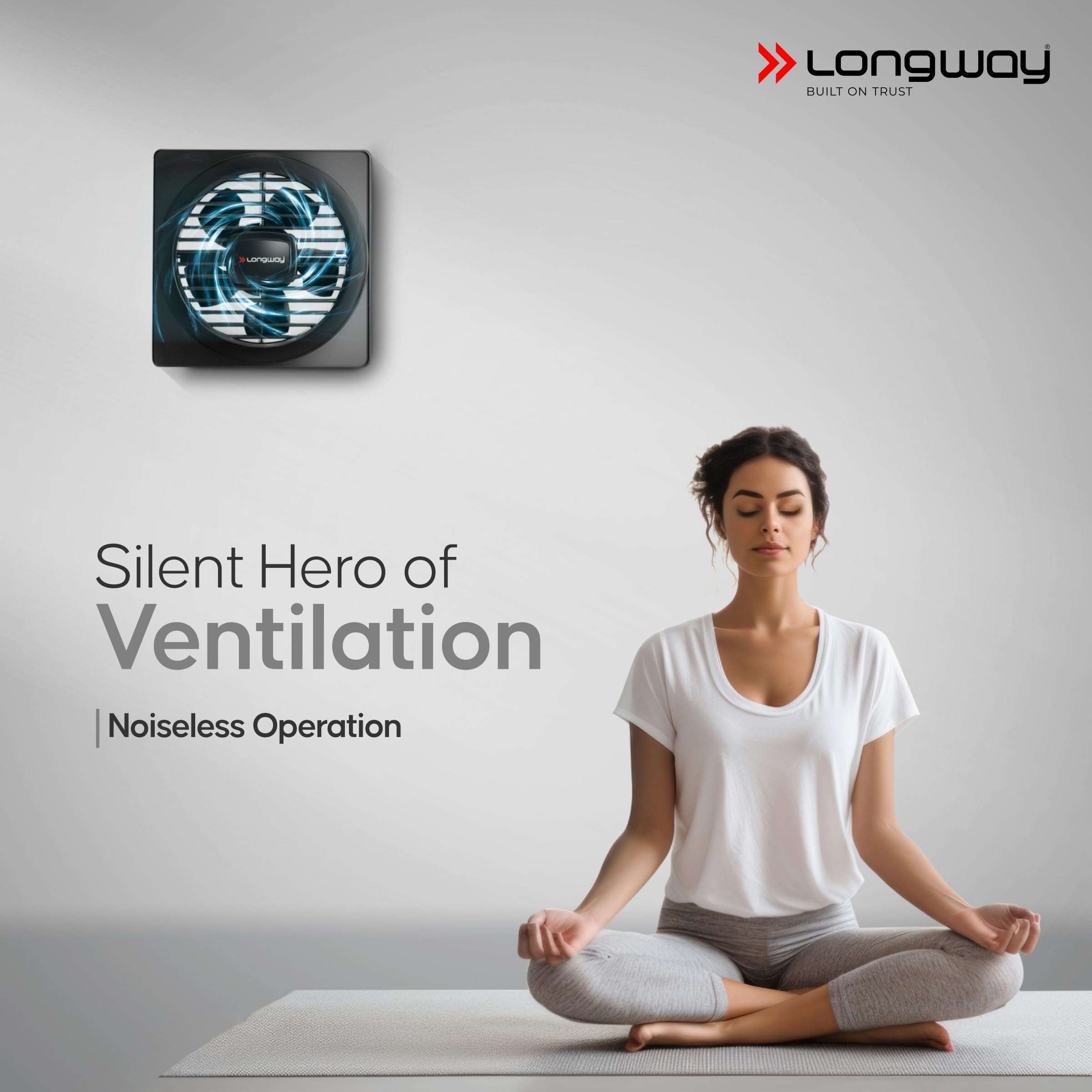 LONGWAY Gusto 6 Inch 150 mm Energy Efficient Exhaust Fan | High Speed Powerful Motor | Noiseless Operation & Easy to Clean | Suitable for Bathroom, Kitchen, Office | 2 Years Warranty (Black) 4