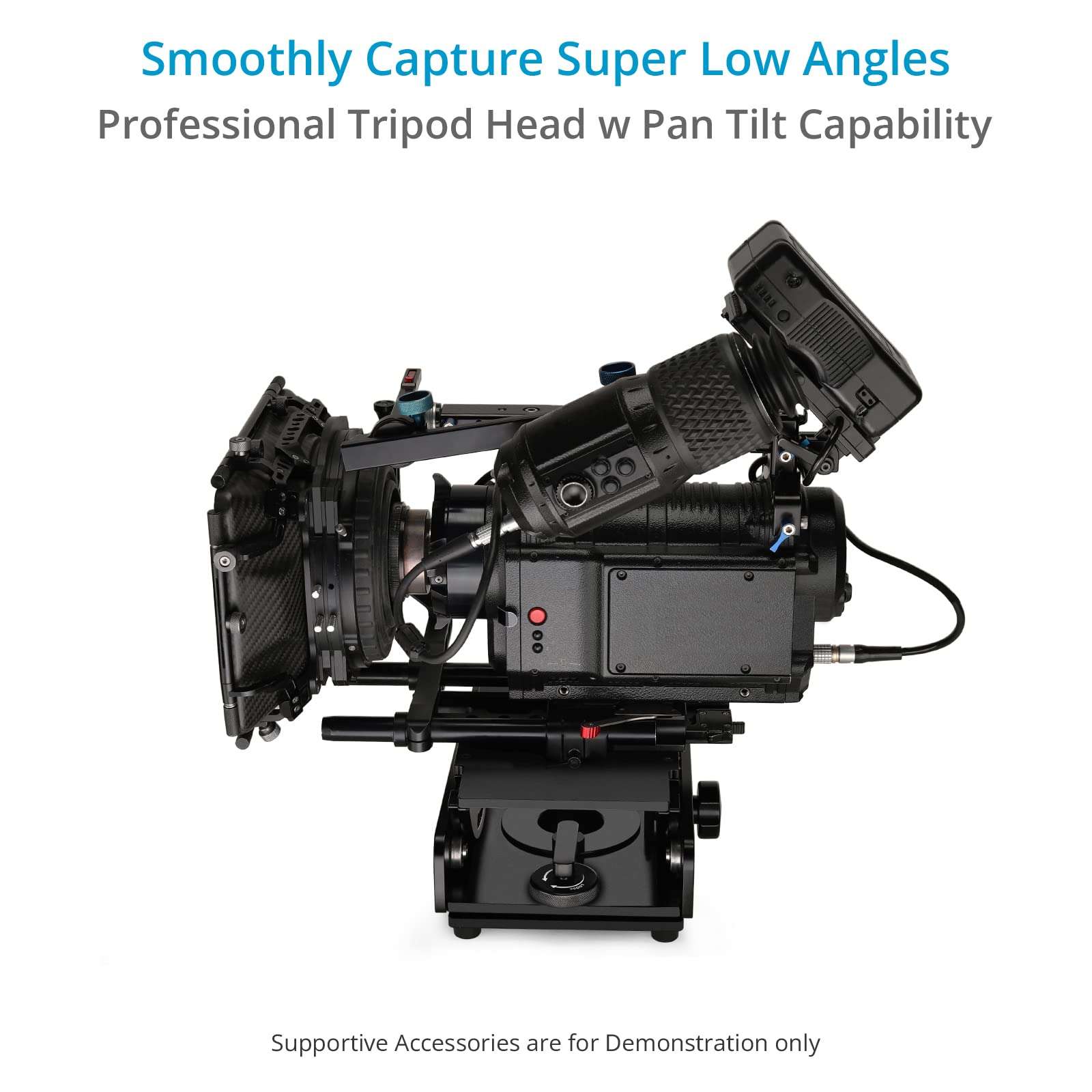 PROAIM Orbiter Pan & Tilt Video Tripod Head for Heavy Cameras. Offers Panning 360° & Tilt 25° Range. Payload up to 85kg/187lb. (VH-OBTR-01) 2