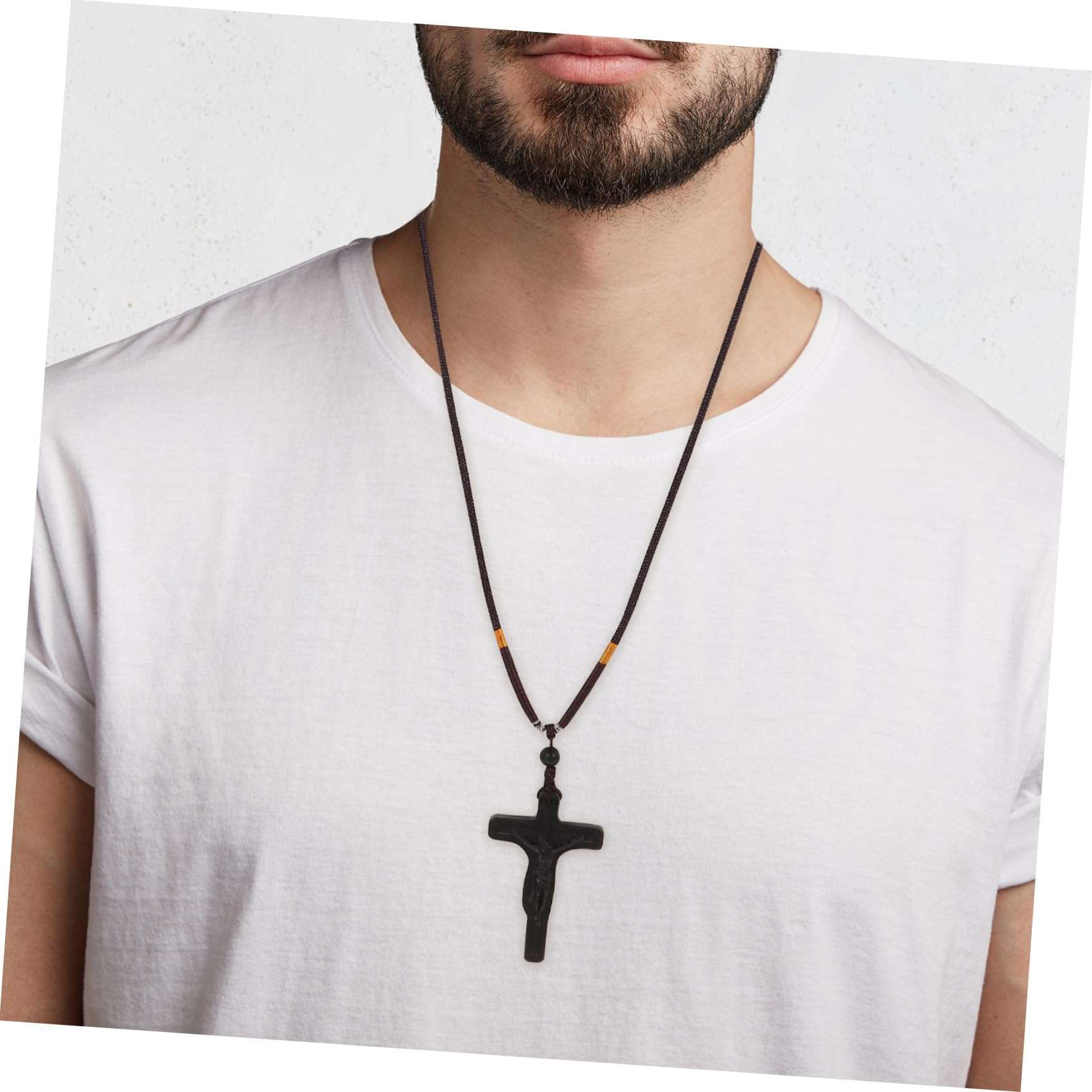 Toyvian Cross Wooden Pendant Necklace Unique Catholic Cross Hanging Decoration for Home Office for Holidays Special Occasions 4