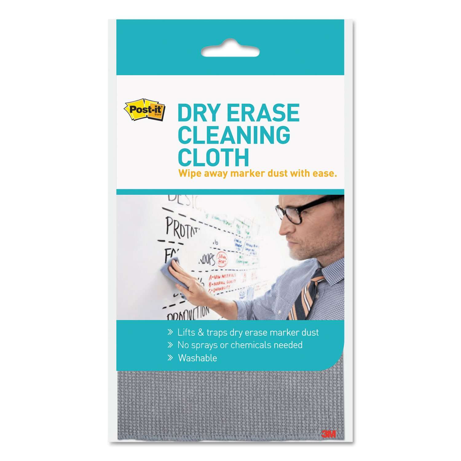 Post-it Dry Erase Cleaning Cloth (MMMDEFCLOTH) 10 5/8 x 10 5/8 Grey white 4