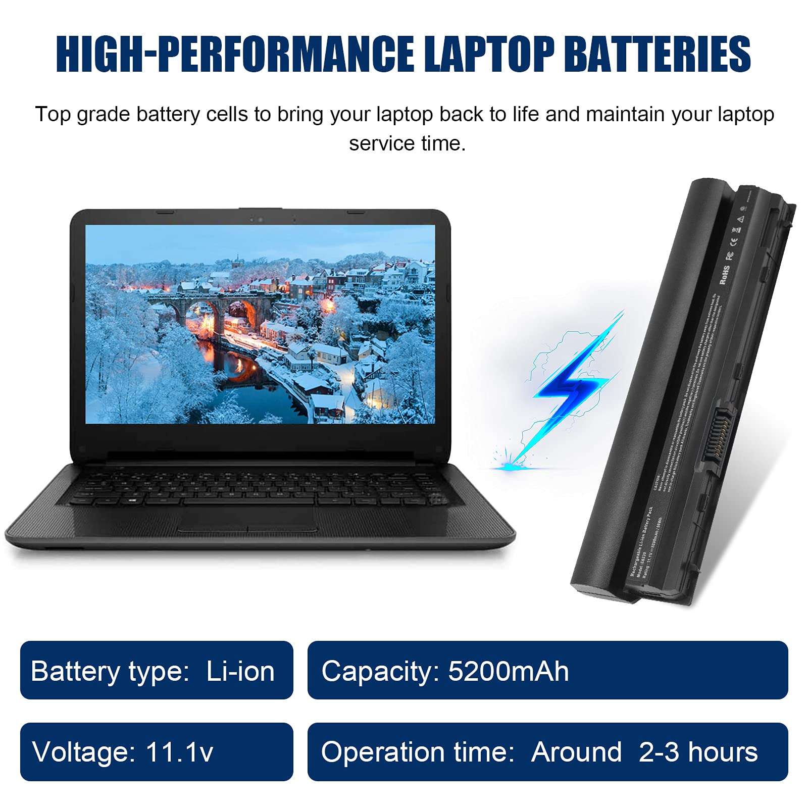 ARyee E6320 Battery Laptop Battery Compatible with Dell Latitude E6120 E6220 E6230 E6320 E6330 E6430S Series, fit RFJMW K4CP5 Y61CV J79X4 FRR0G 312-1241 312-1242 2