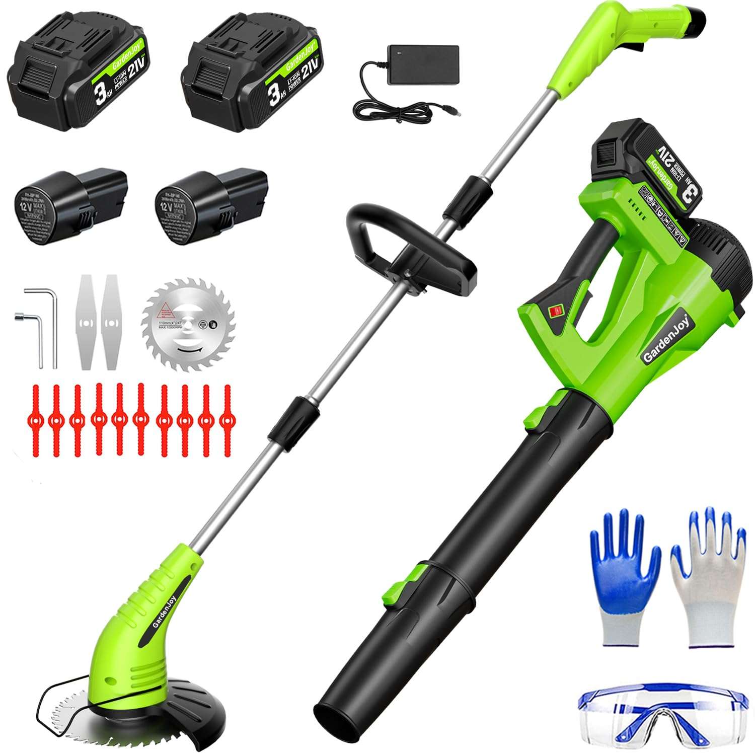 GardenJoy Weed Wacker with Cordless Leaf Blower for Lawn Care 1