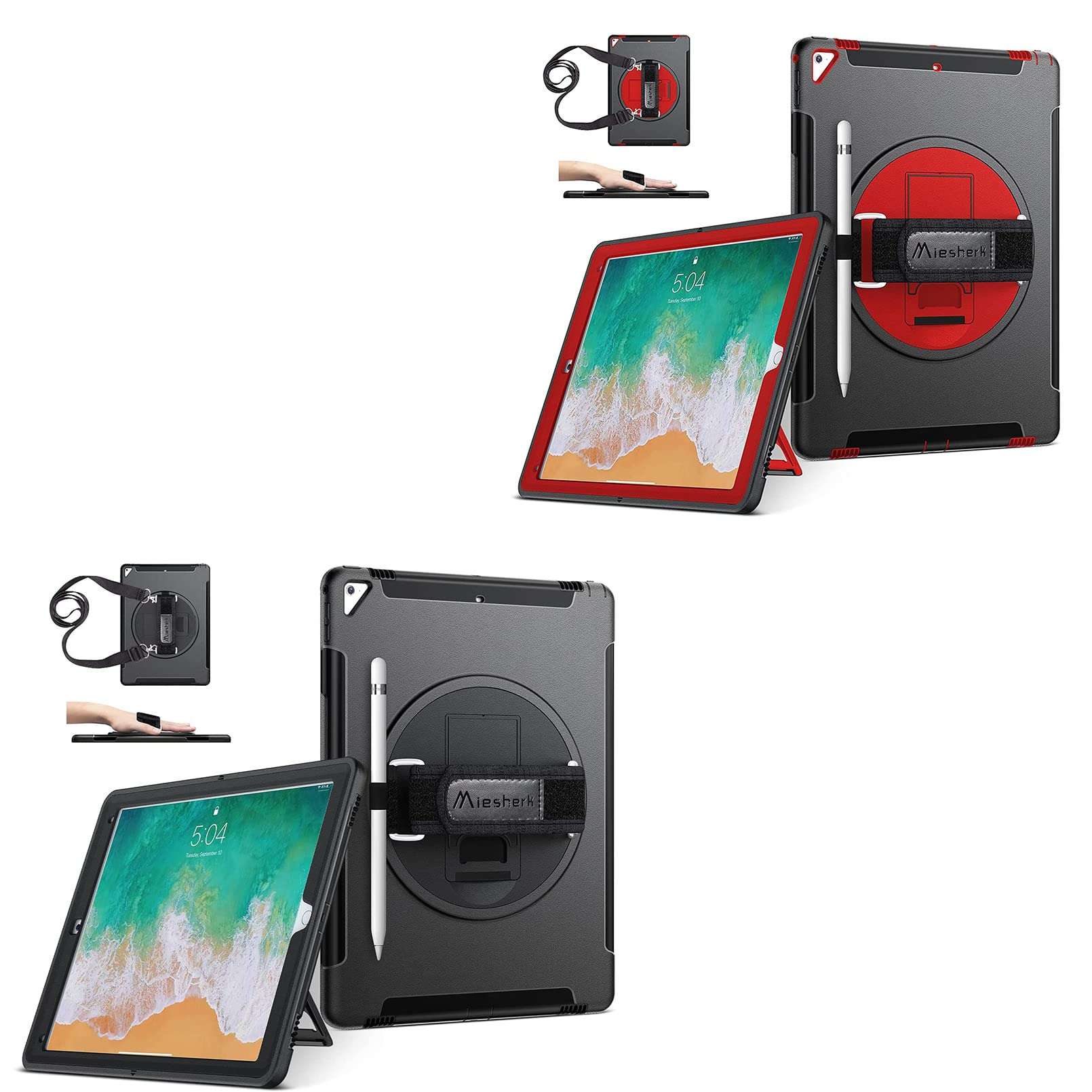 (Get 2) iPad Pro 12.9 Case 2017/2015 Black + iPad Pro 12.9 Case 2017/2015 Red