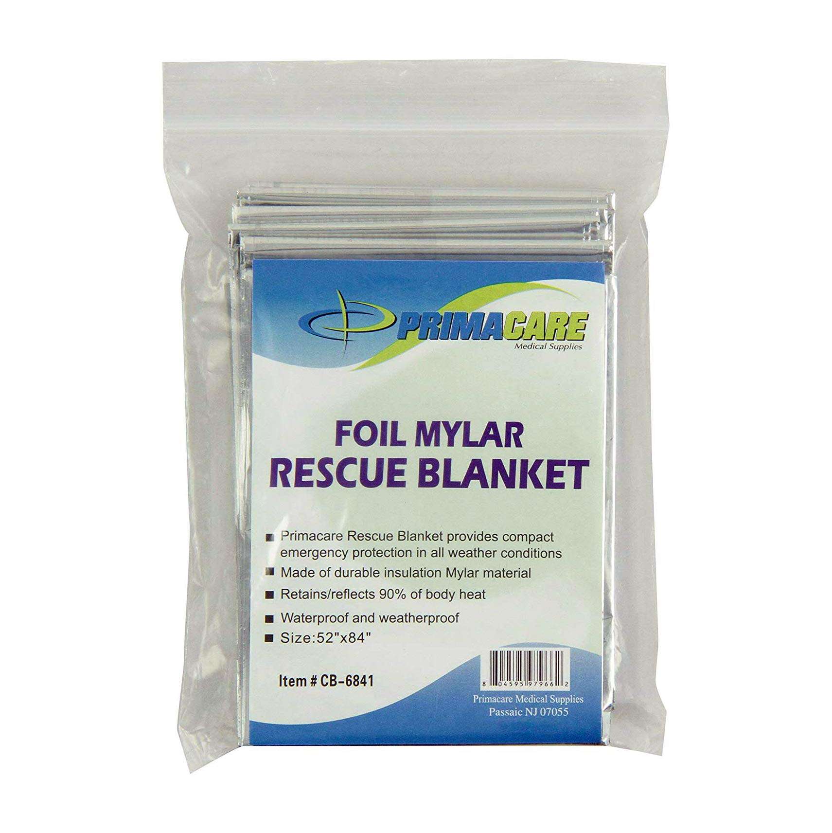 Primacare CSCB-6841 Emergency Mylar Thermal Foil Blanket, 52 in. x 84 in. (Pack of 200), Silver 4