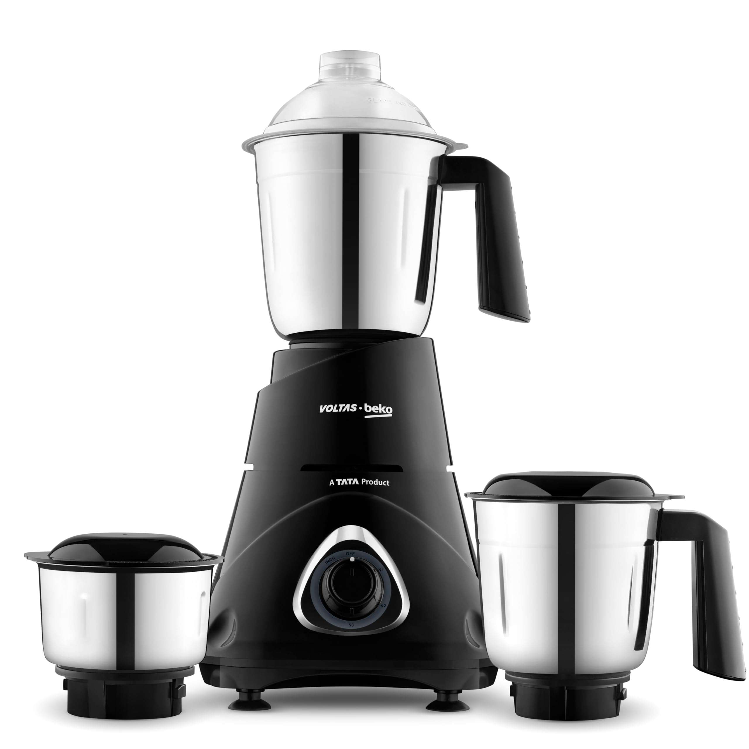Voltas Beko, A Tata Product Superefficient 750 W Mixer Grinder with GrindX Technology (G7503HP-BL | 3 Jars | Black)