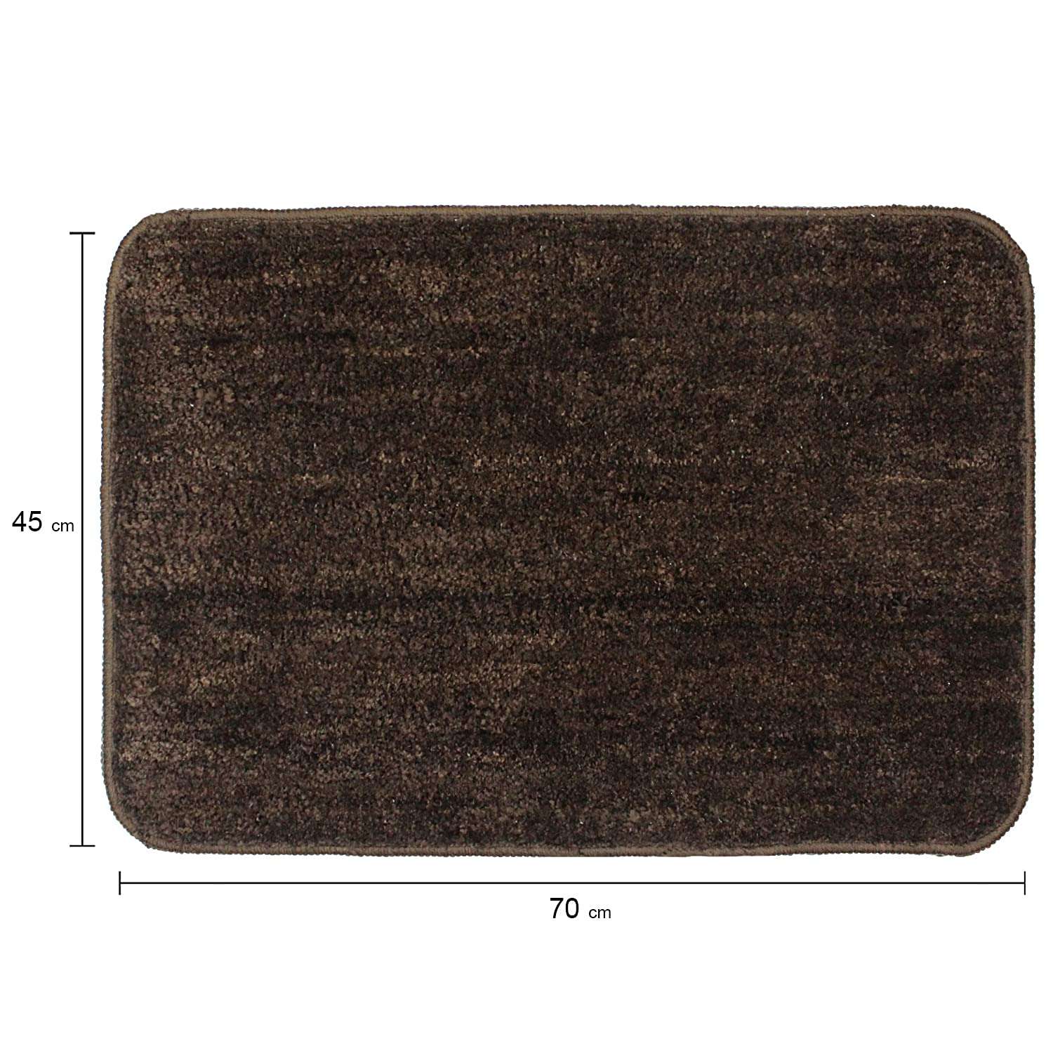 Amazon Brand - Solimo Microfibre Anti-Slip Bathmat, Solid, (Brown, 45cm x 70cm) Set of 2 3