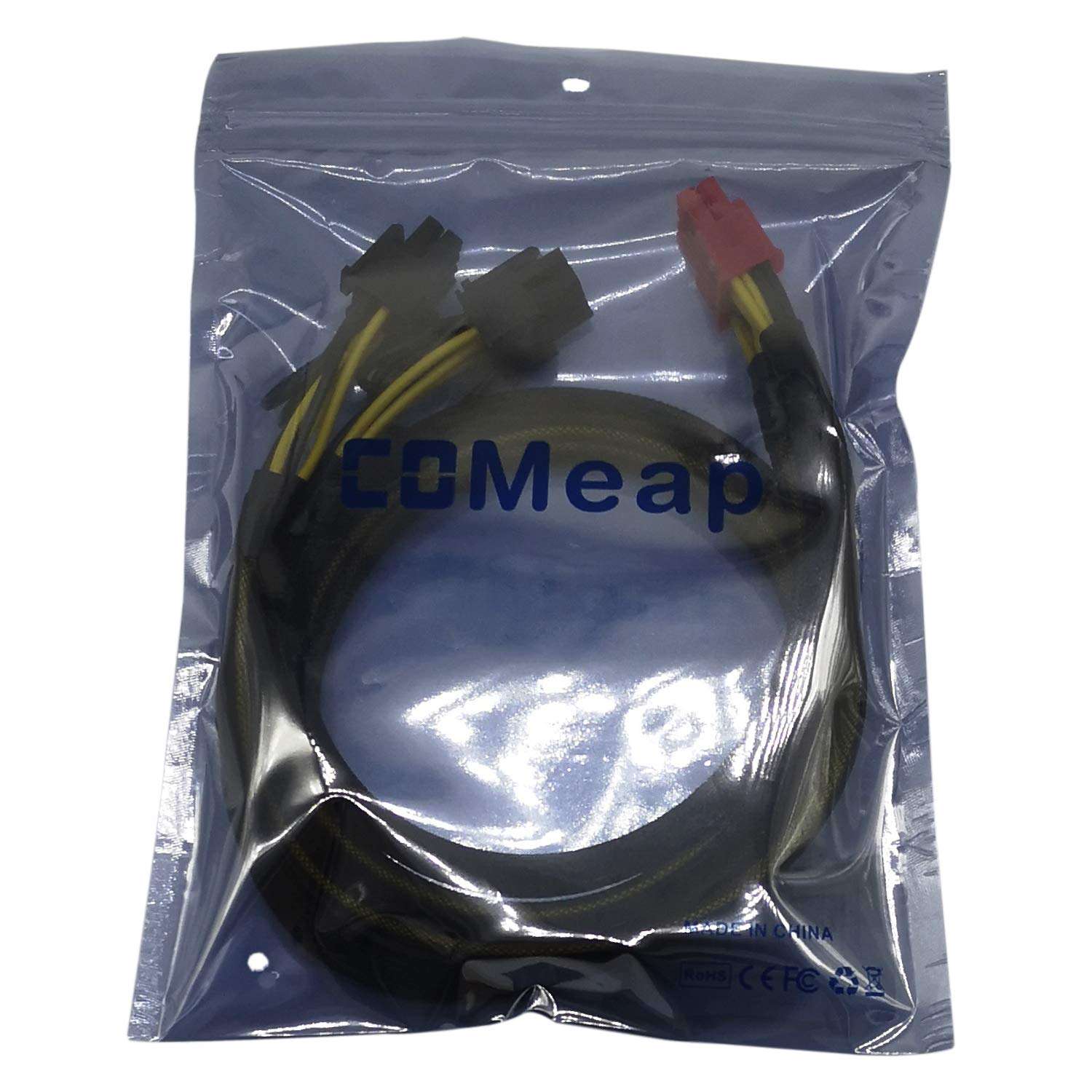 COMeap PCIe Cable for Antec PSUs, CPU 8 Pin Male to Dual PCIe 8 Pin (6+2) Male GPU Power Adapter Sleeved 25-inch(63cm) 5