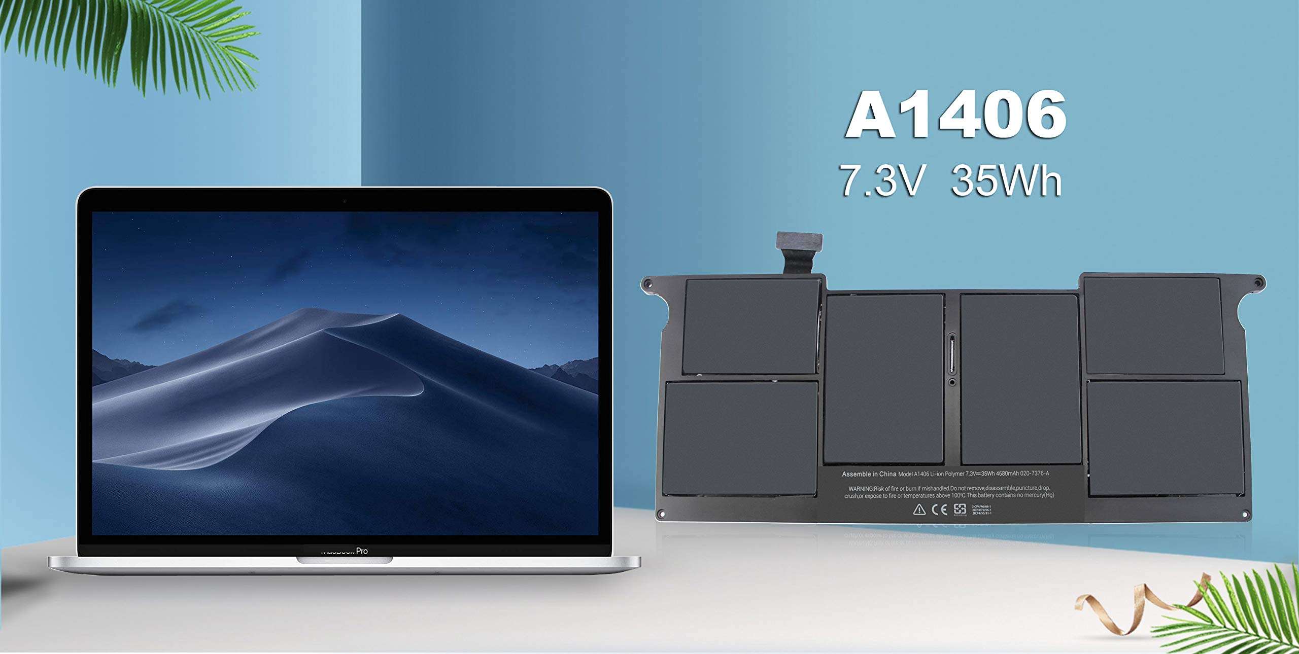 AN·GWEL 7.3V 35WH Replacement Battery for Apple MacBook Air 11" A1406 (2011) A1465 (2012) A1465 (Mid 2012) - 1 Year Warranty 5