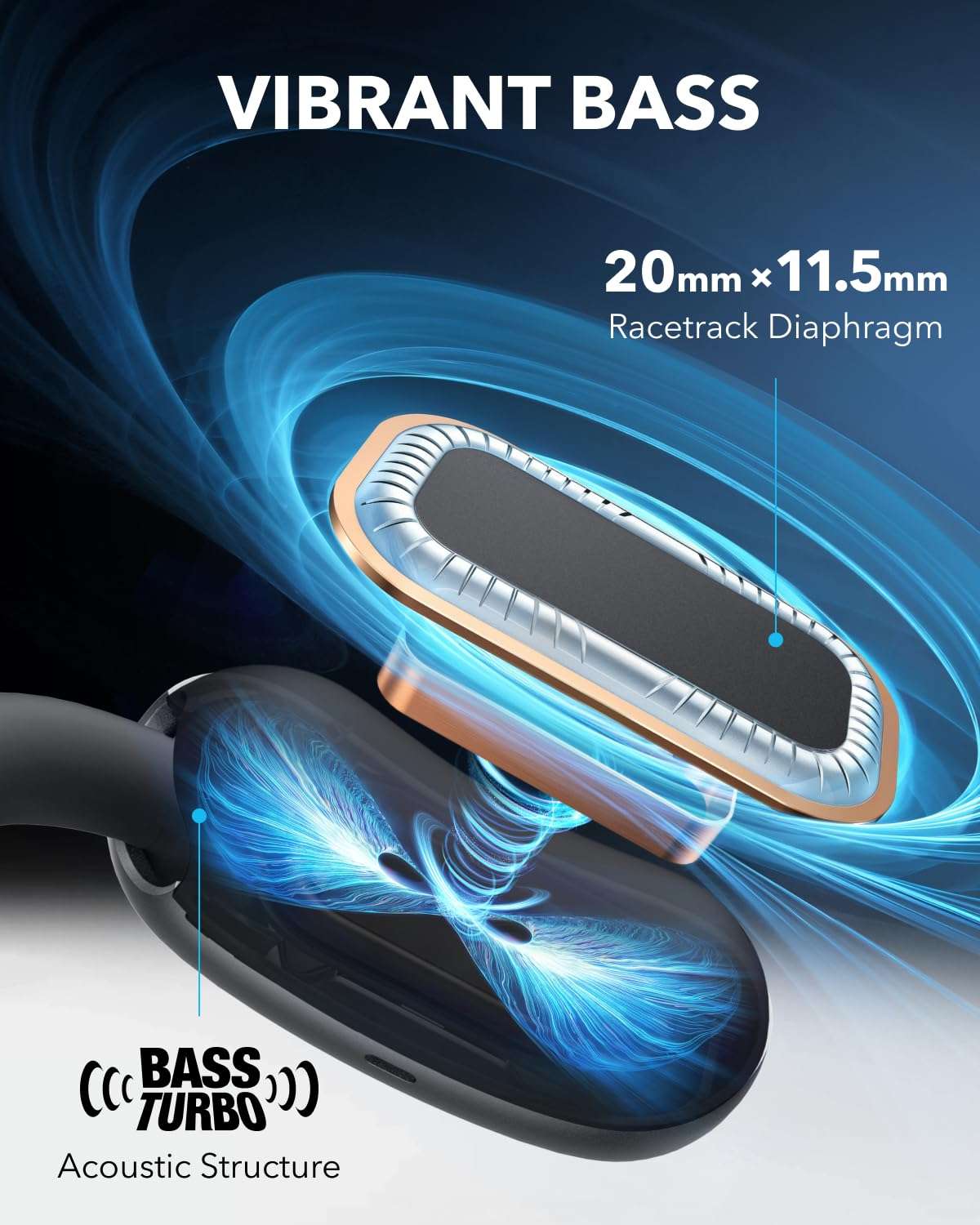 Soundcore AeroFit 2 by Anker Open-Ear Headphones with Sport X20, Adjustable Ear Hooks, Snug Fit, Rich Bass, Hi-Res Wireless Audio, 42H Playtime, Bluetooth 5.4, App Control, IP55, AI Clear Calls 5